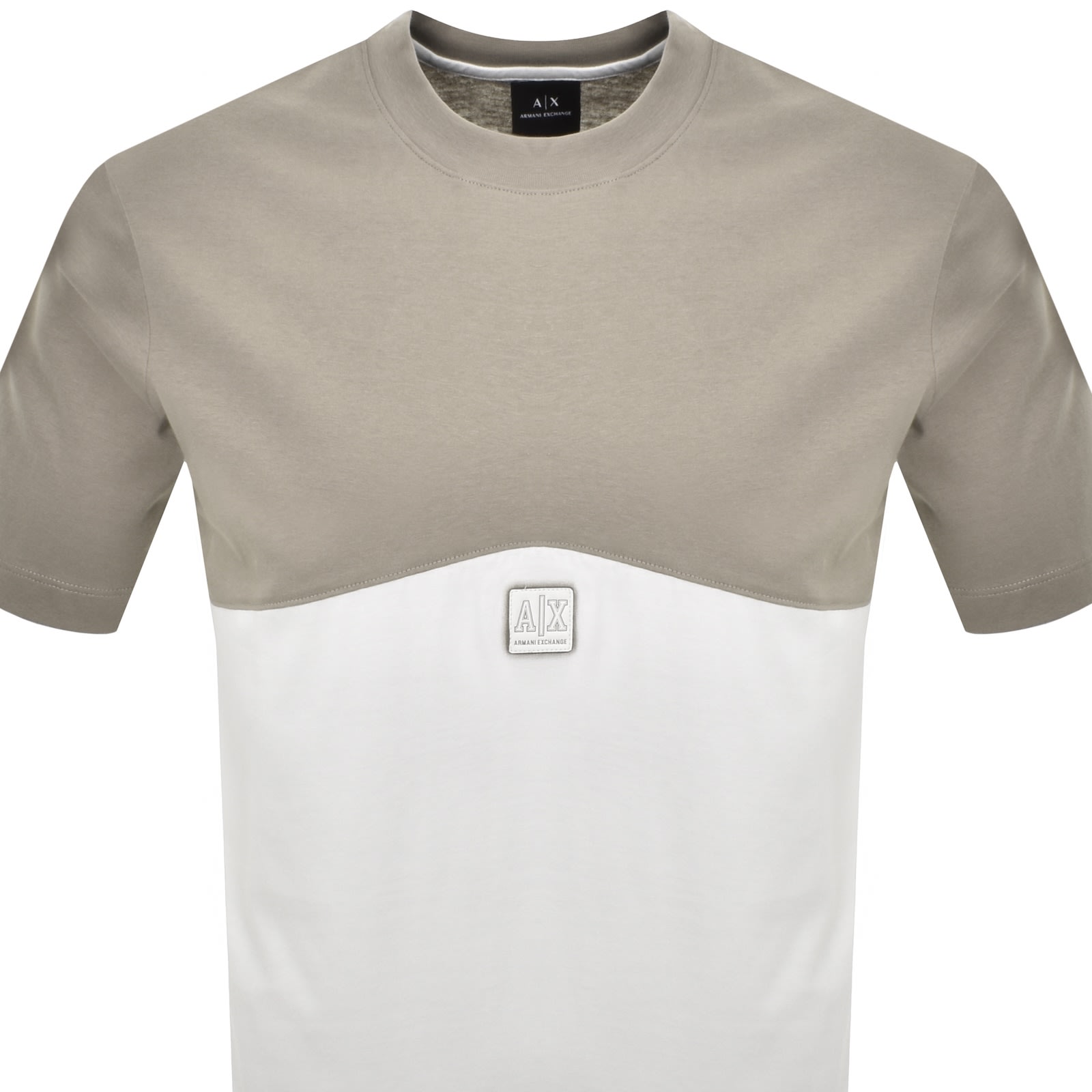 Armani Exchange Logo T Shirt White In Gray
