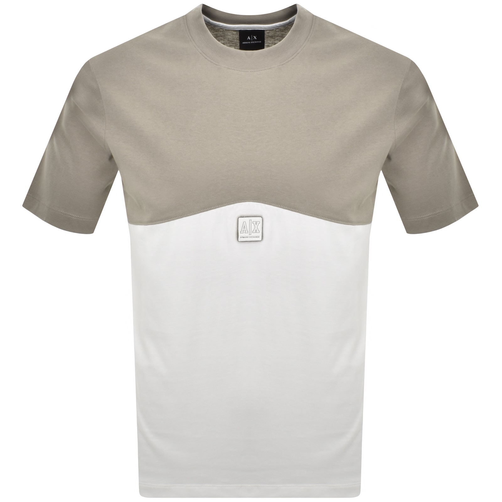 Armani Exchange Logo T Shirt White In Gray