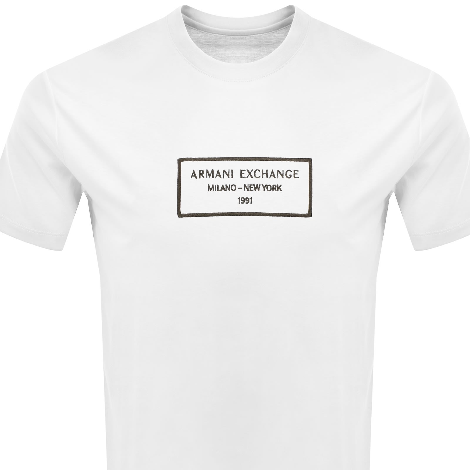 Armani Exchange Graphic Logo T Shirt Off White In White