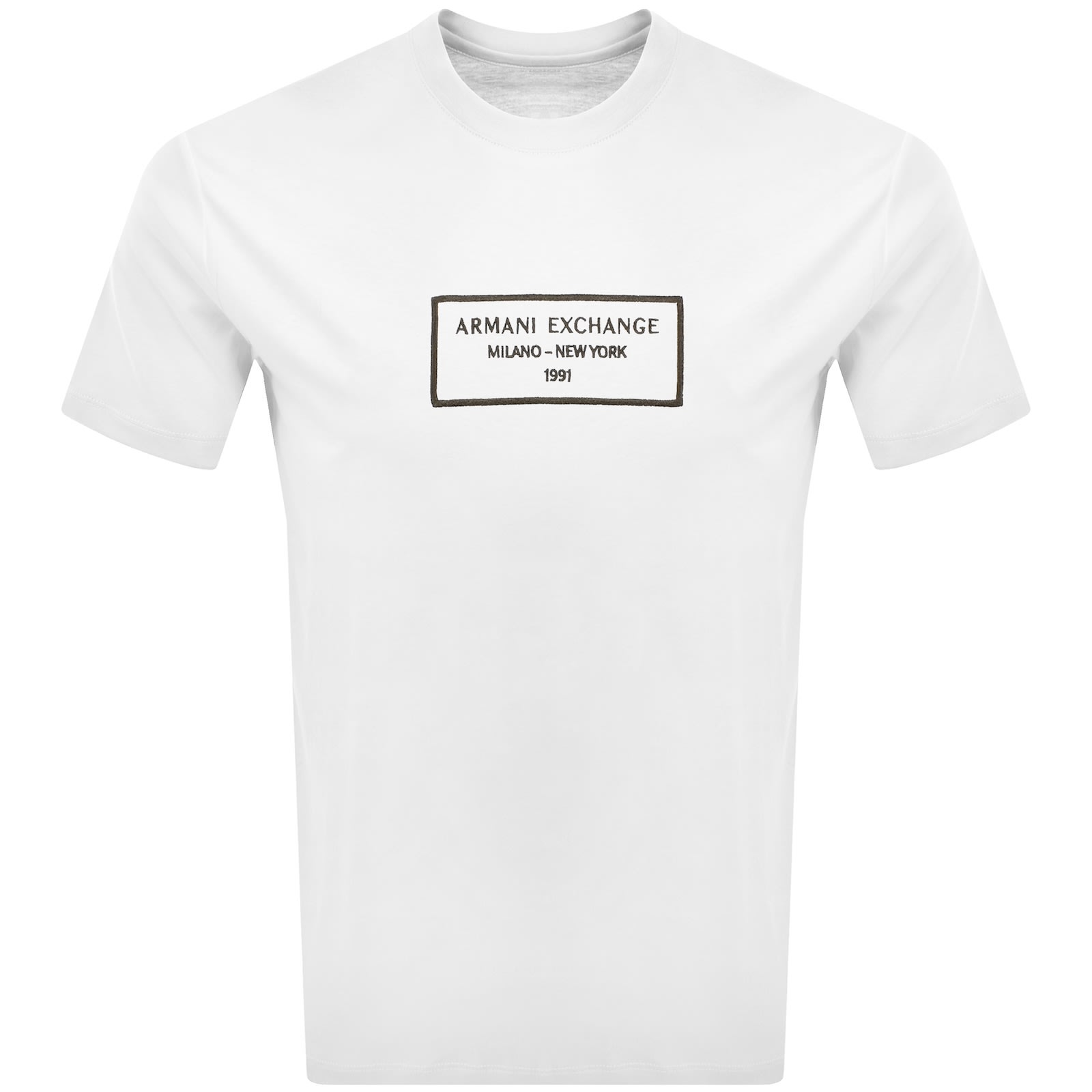 Armani Exchange Graphic Logo T Shirt Off White In White