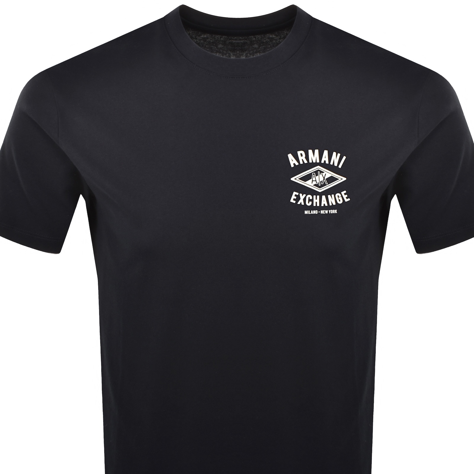 Armani Exchange Crew Neck Logo T Shirt Navy In Black