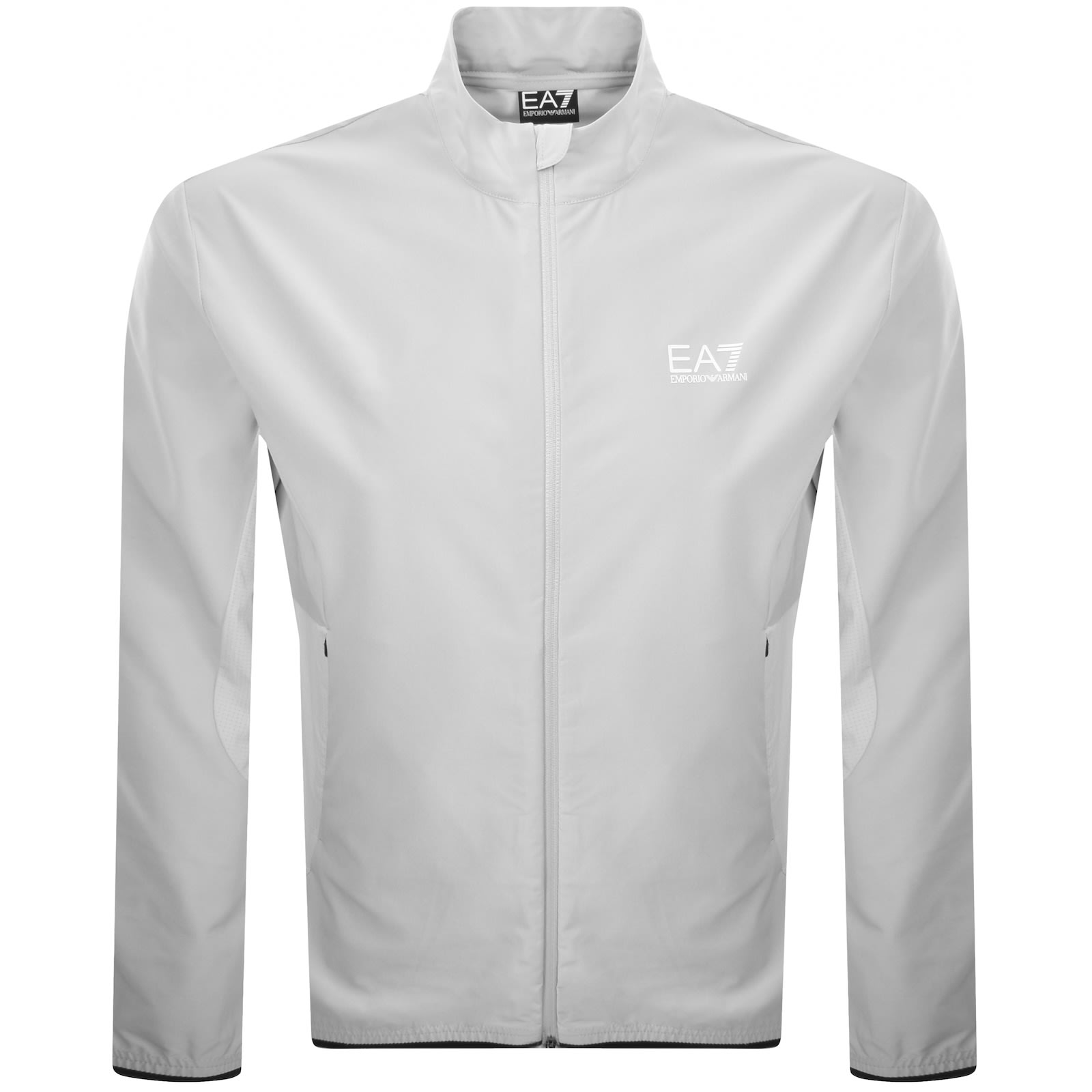 Ea7 Emporio Armani Logo Jacket Grey In White
