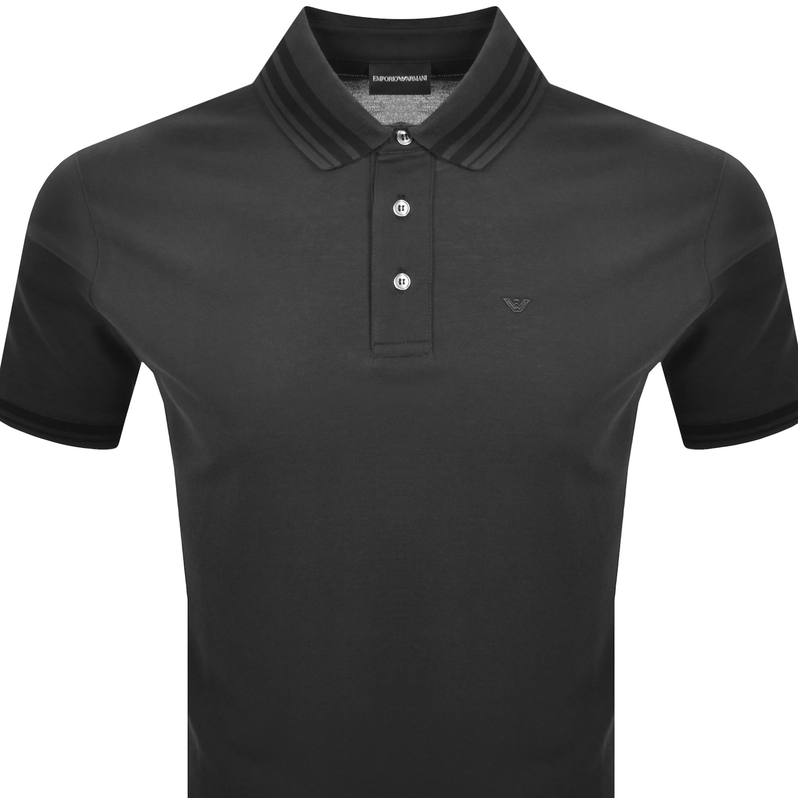 Shop Armani Collezioni Emporio Armani Short Sleeved Polo T Shirt Black
