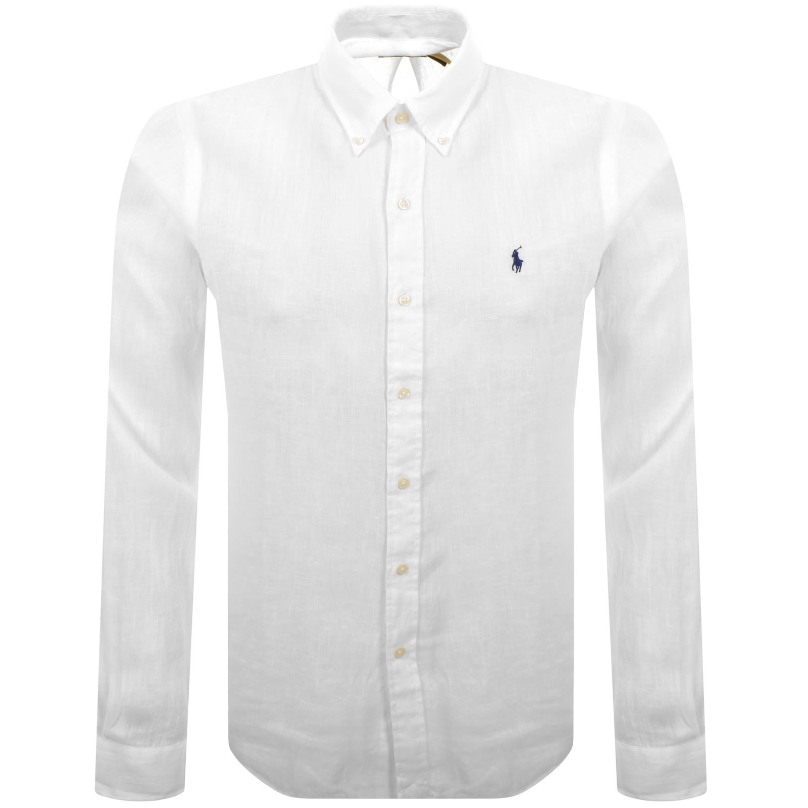 Ralph Lauren Linen Long Sleeve Shirt White In White
