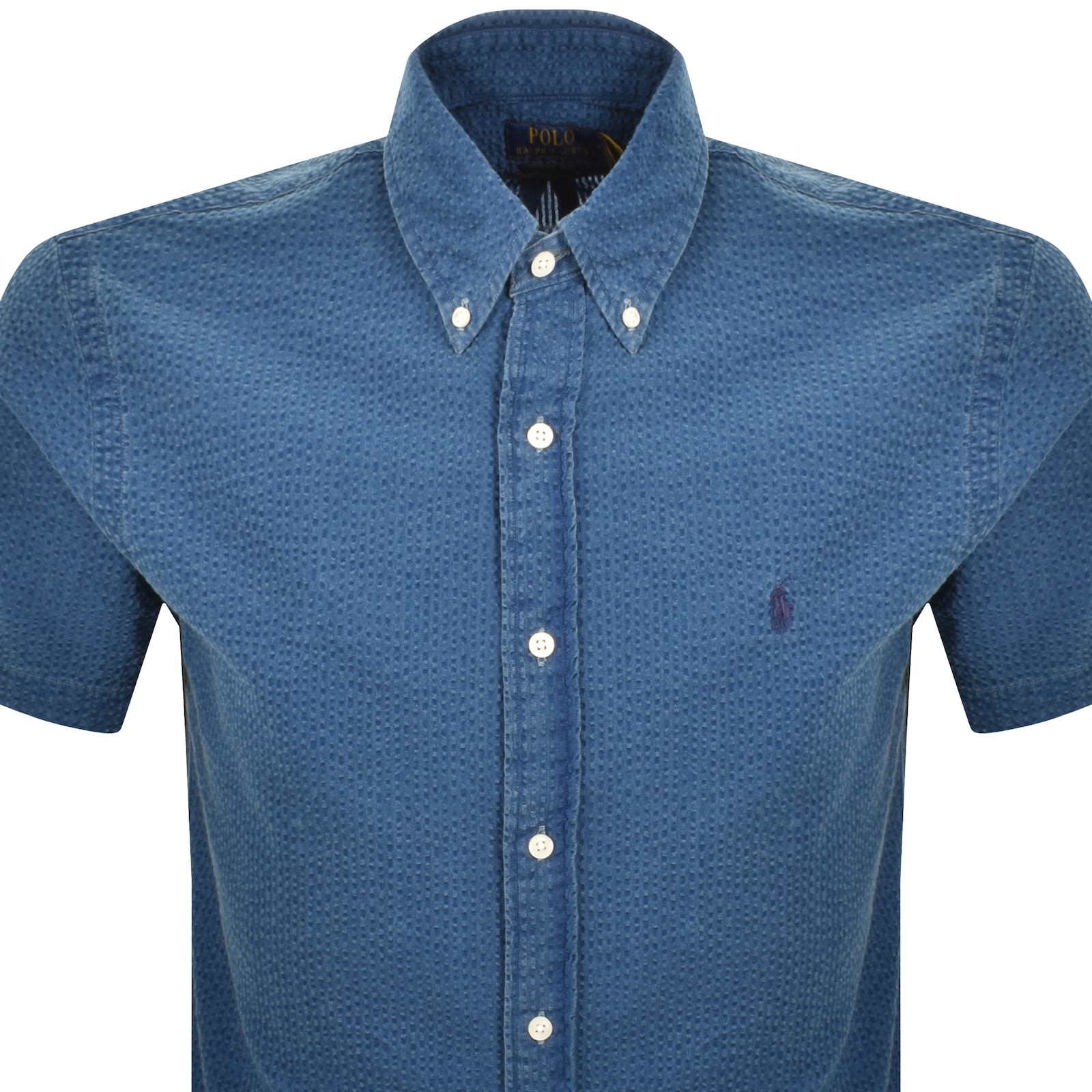 Ralph Lauren Seersucker Short Sleeve Shirt Blue In Blue