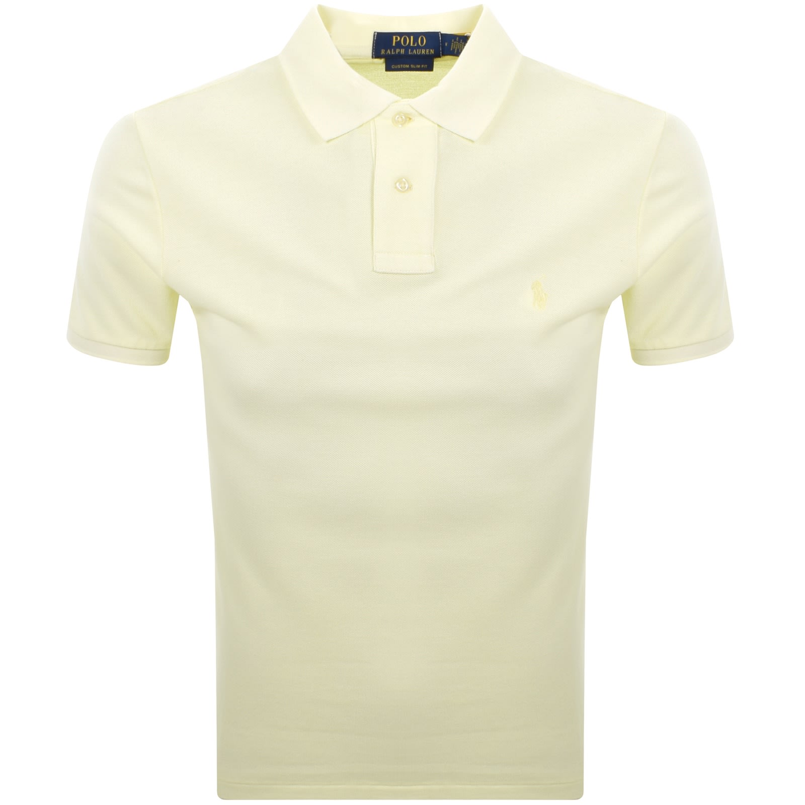 Ralph Lauren Short Sleeve Polo Lime Yellow In White