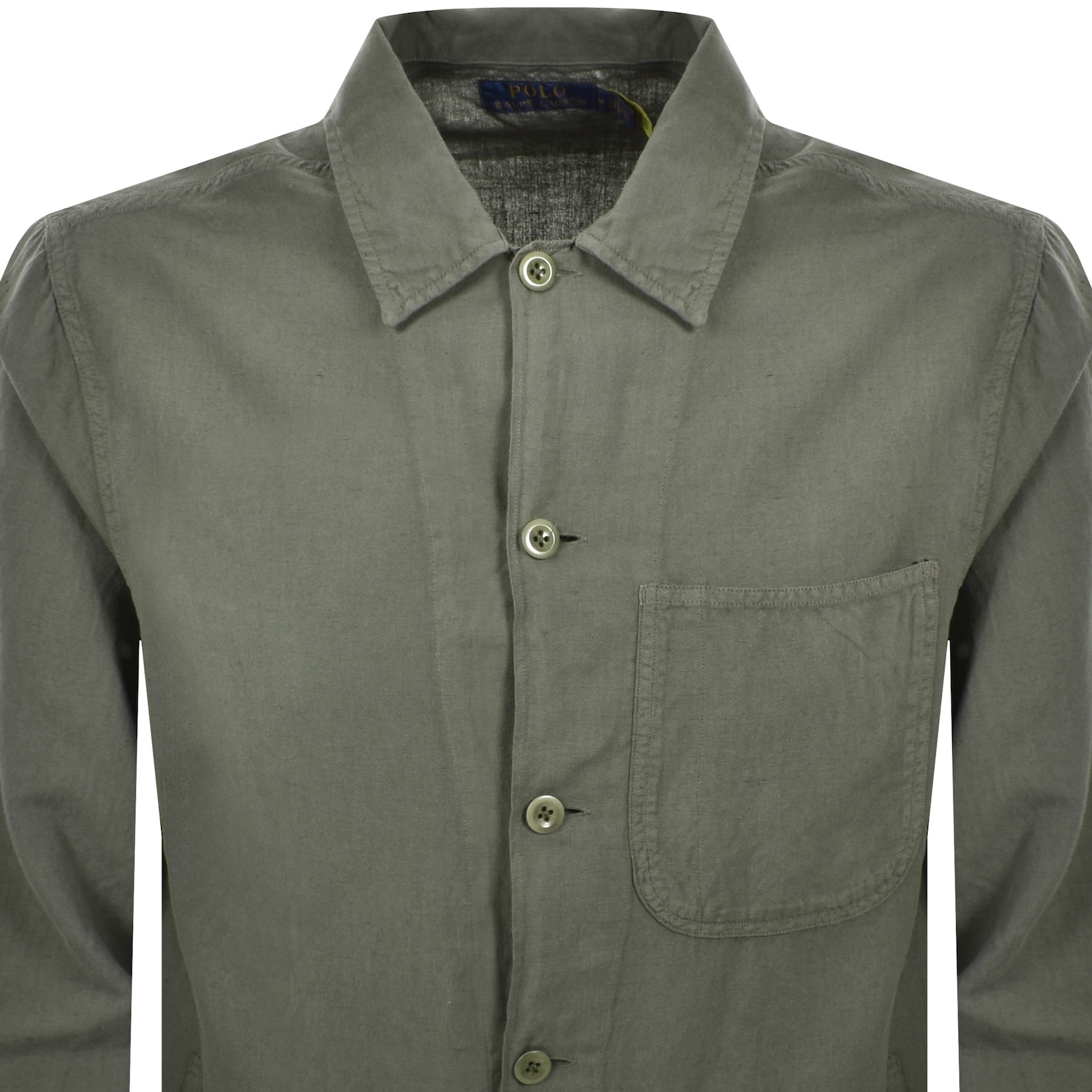 Ralph Lauren Linen Long Sleeve Shirt Green In Green