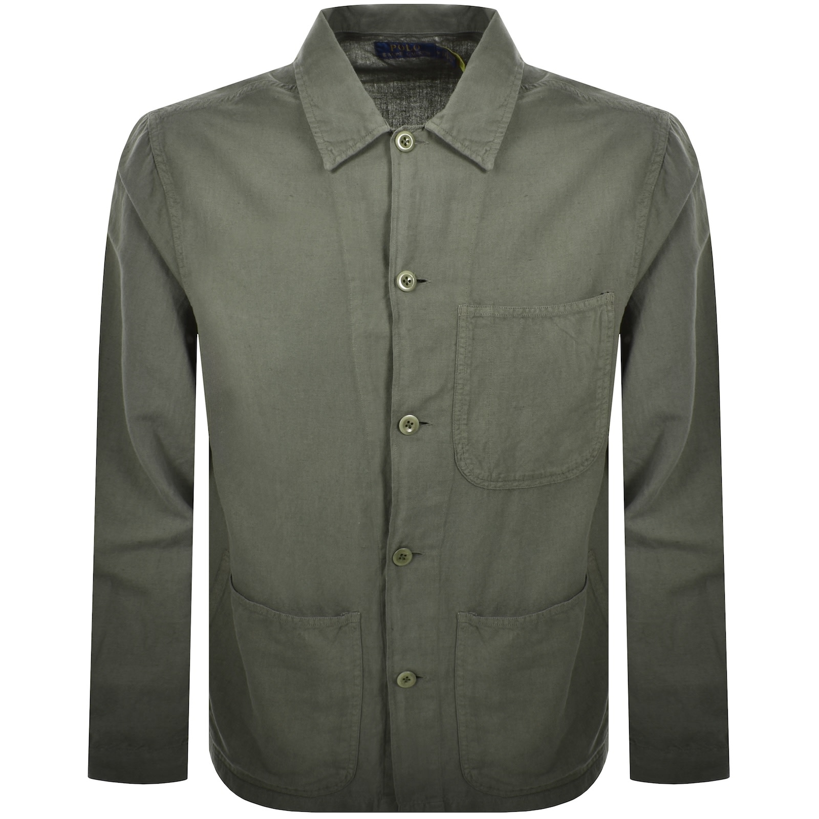 Ralph Lauren Linen Long Sleeve Shirt Green In Green