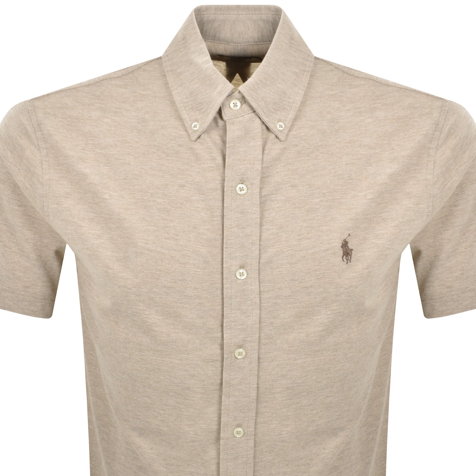 Ralph Lauren Short Sleeve Knit Shirt Beige In Neutral