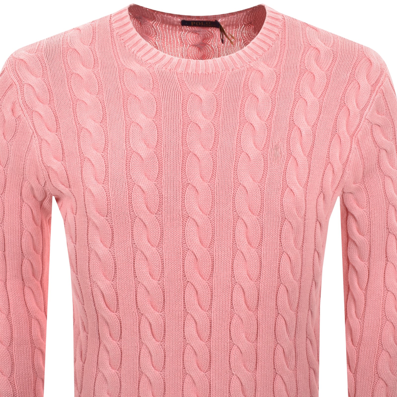 Ralph Lauren Cable Knit Jumper Sky Pink In Pink