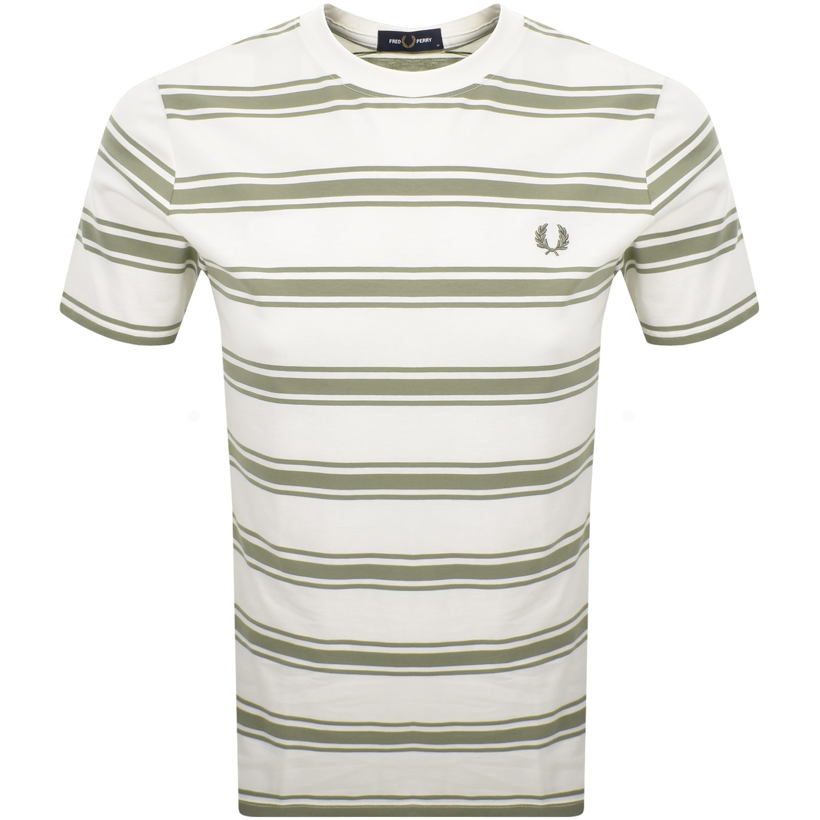 Fred Perry Sport Fine Stripe T Shirt Cream In White
