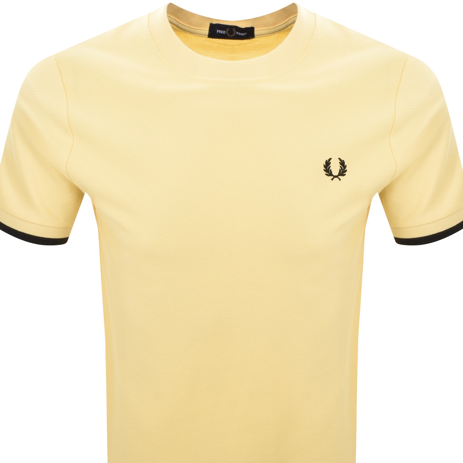 Fred Perry Tipped Cuff Pique T Shirt Yellow