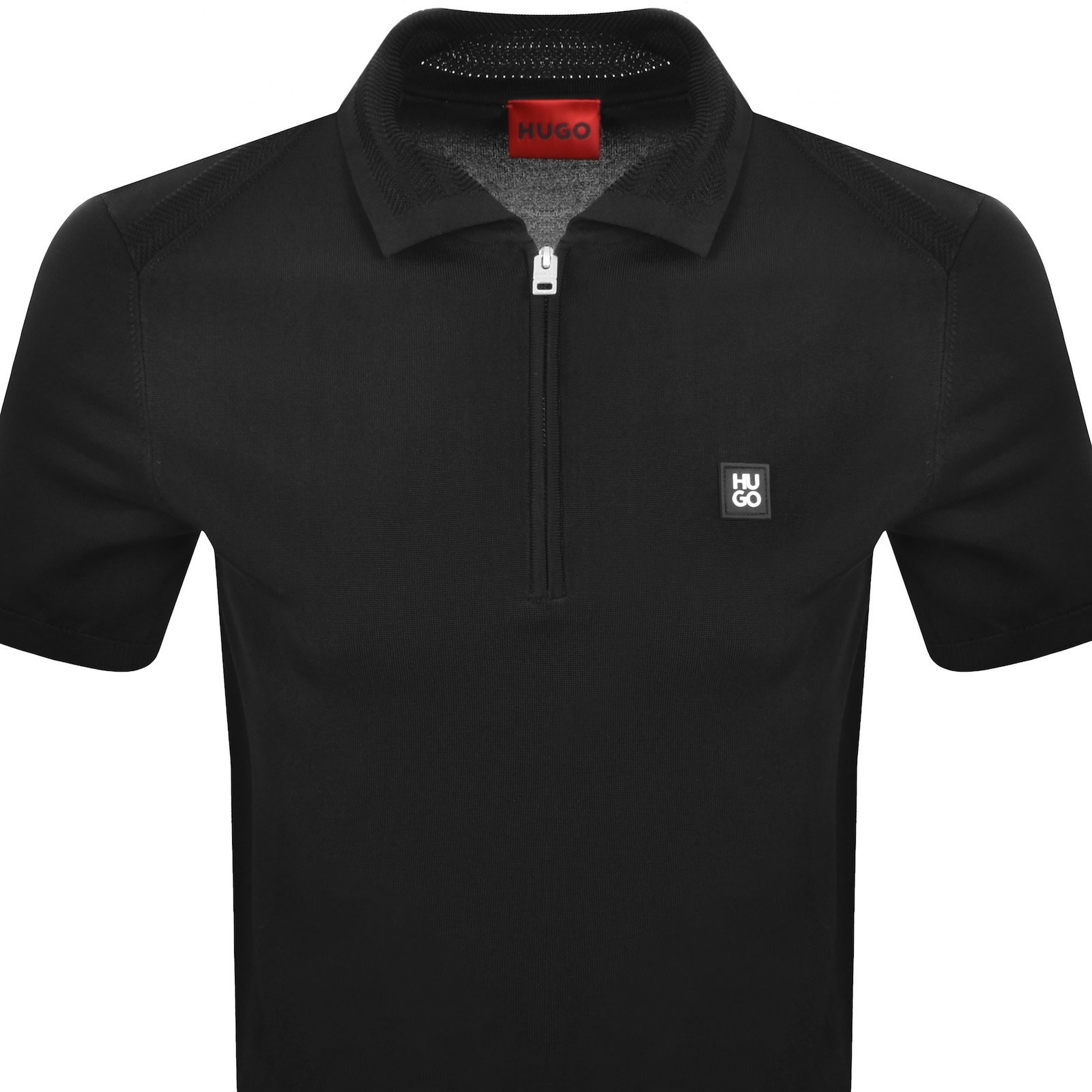 Hugo Boss Sayfong Quarter Zip Sweater Polo In Black