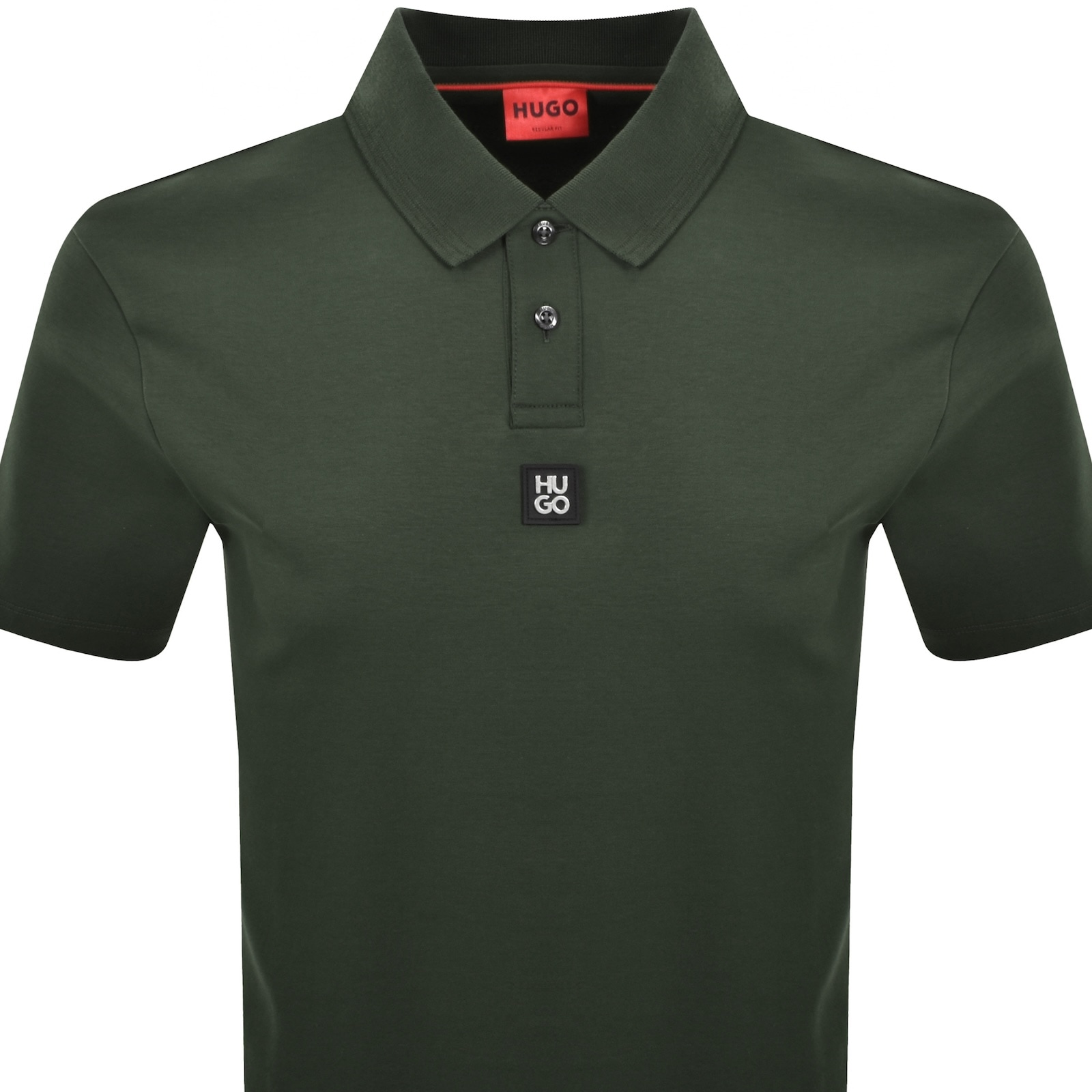 Hugo Boss Interlock-cotton Polo Shirt With Stacked Logo In Green