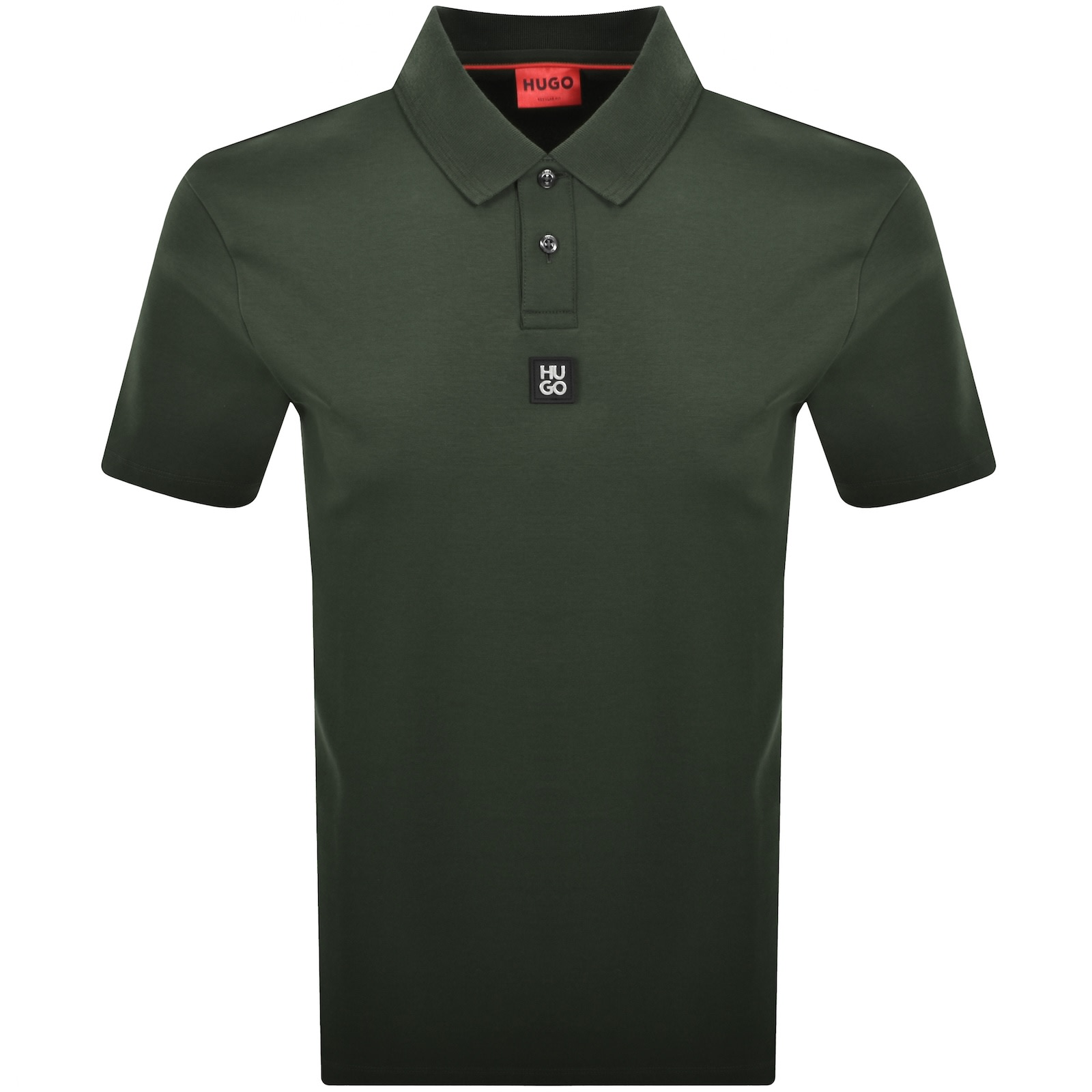 Hugo Boss Interlock-cotton Polo Shirt With Stacked Logo In Green