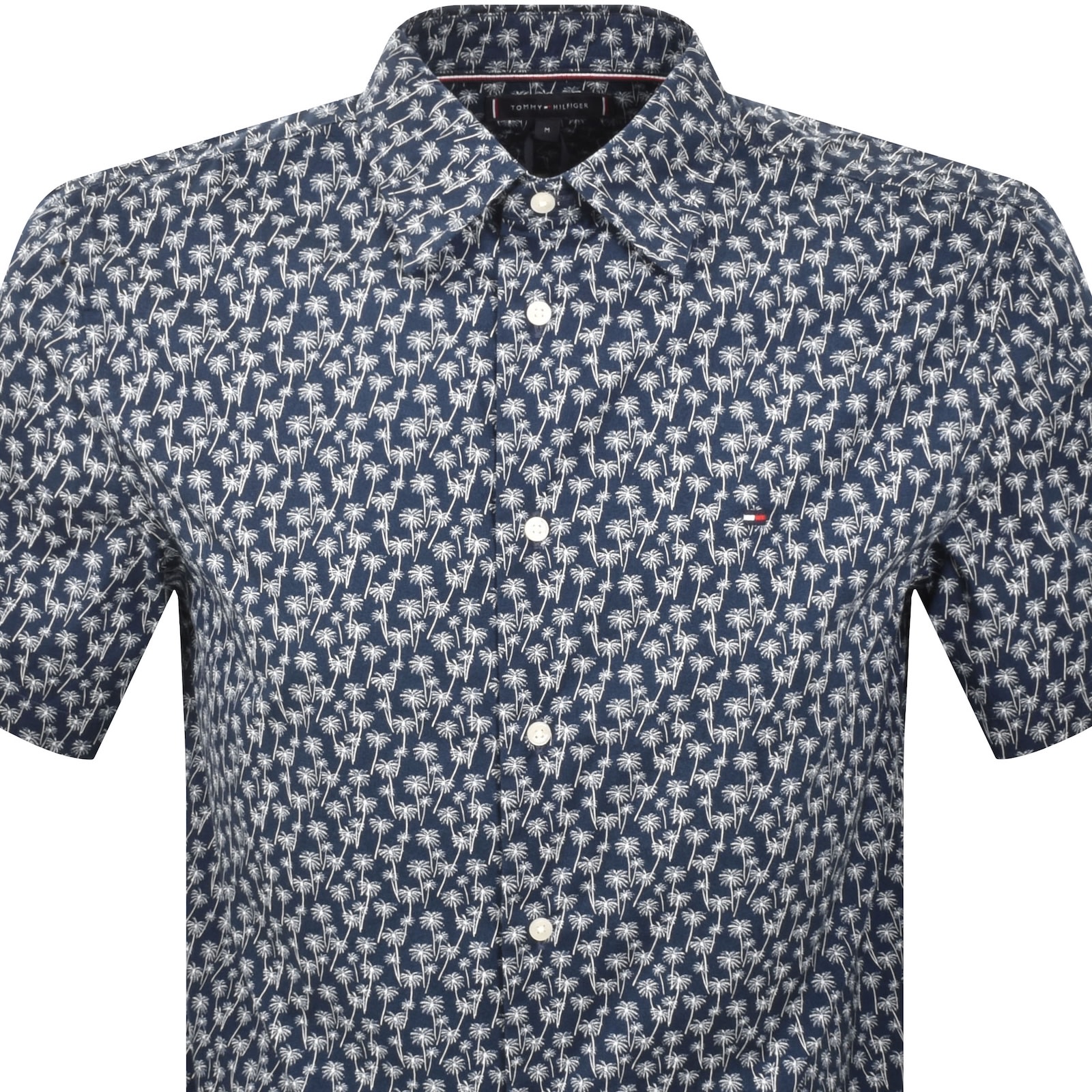 Tommy Hilfiger Flex Poplin Palm Print Shirt Navy