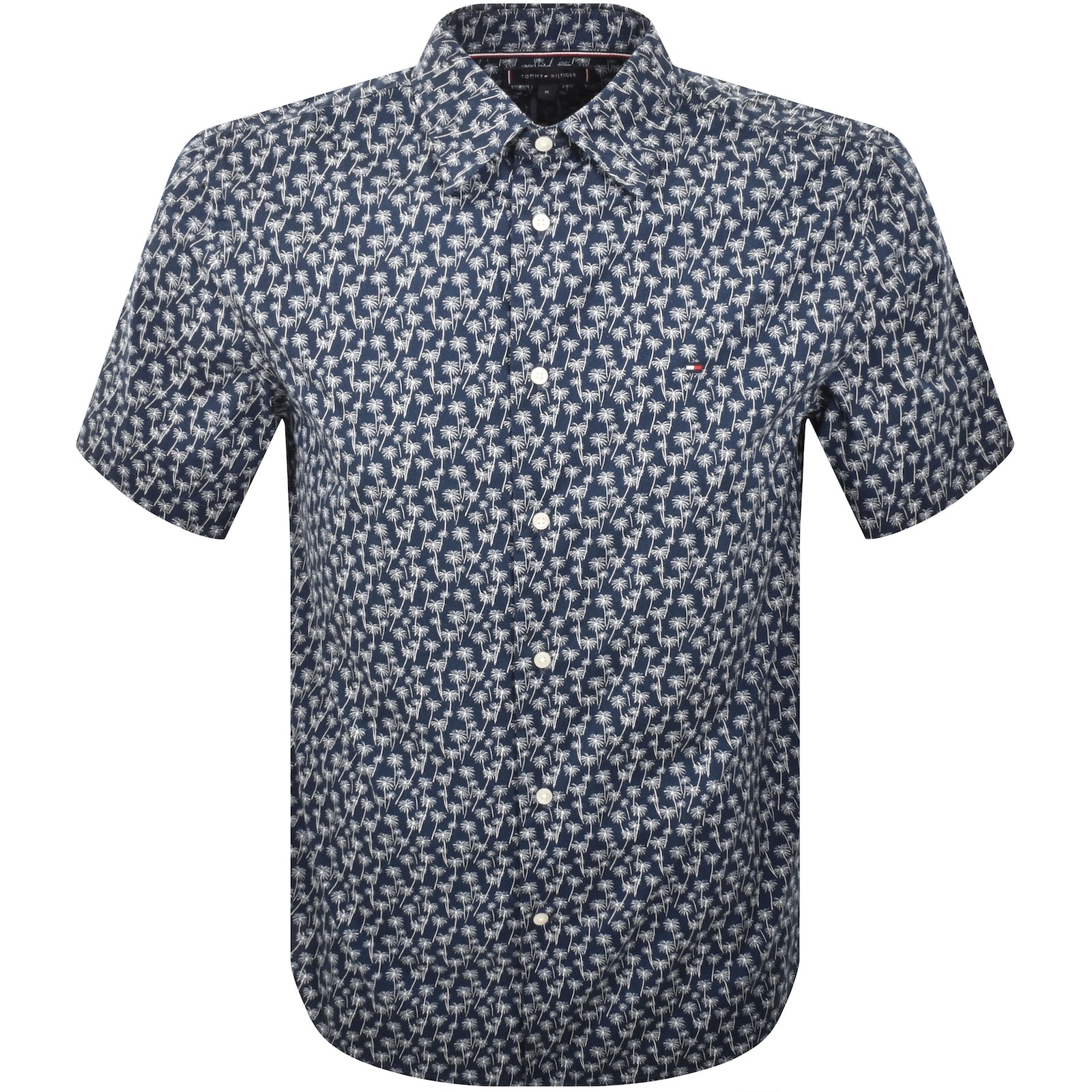 Tommy Hilfiger Flex Poplin Palm Print Shirt Navy