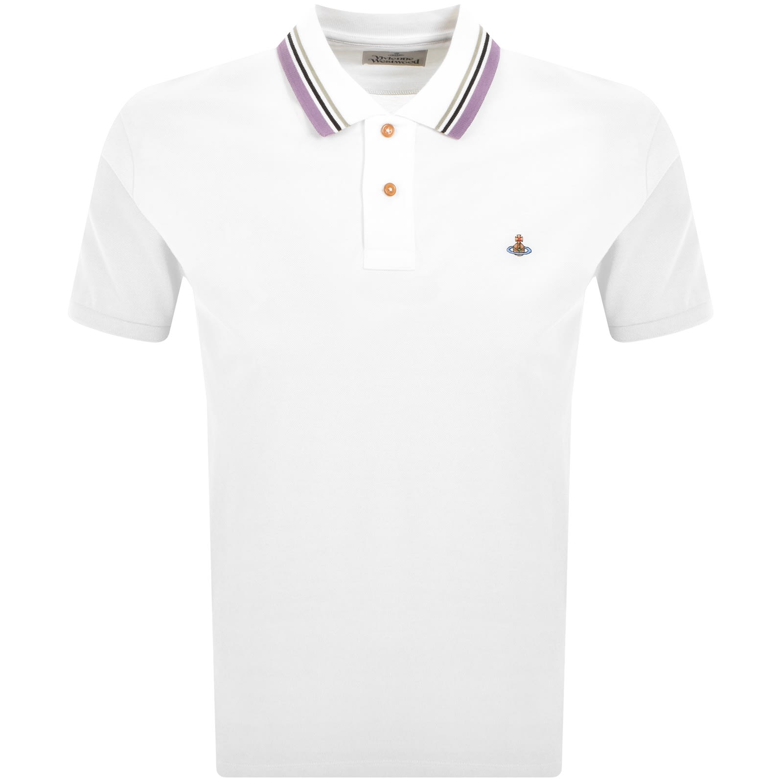 Vivienne Westwood Ribbed Collar Short Sleeves T-shirt In White