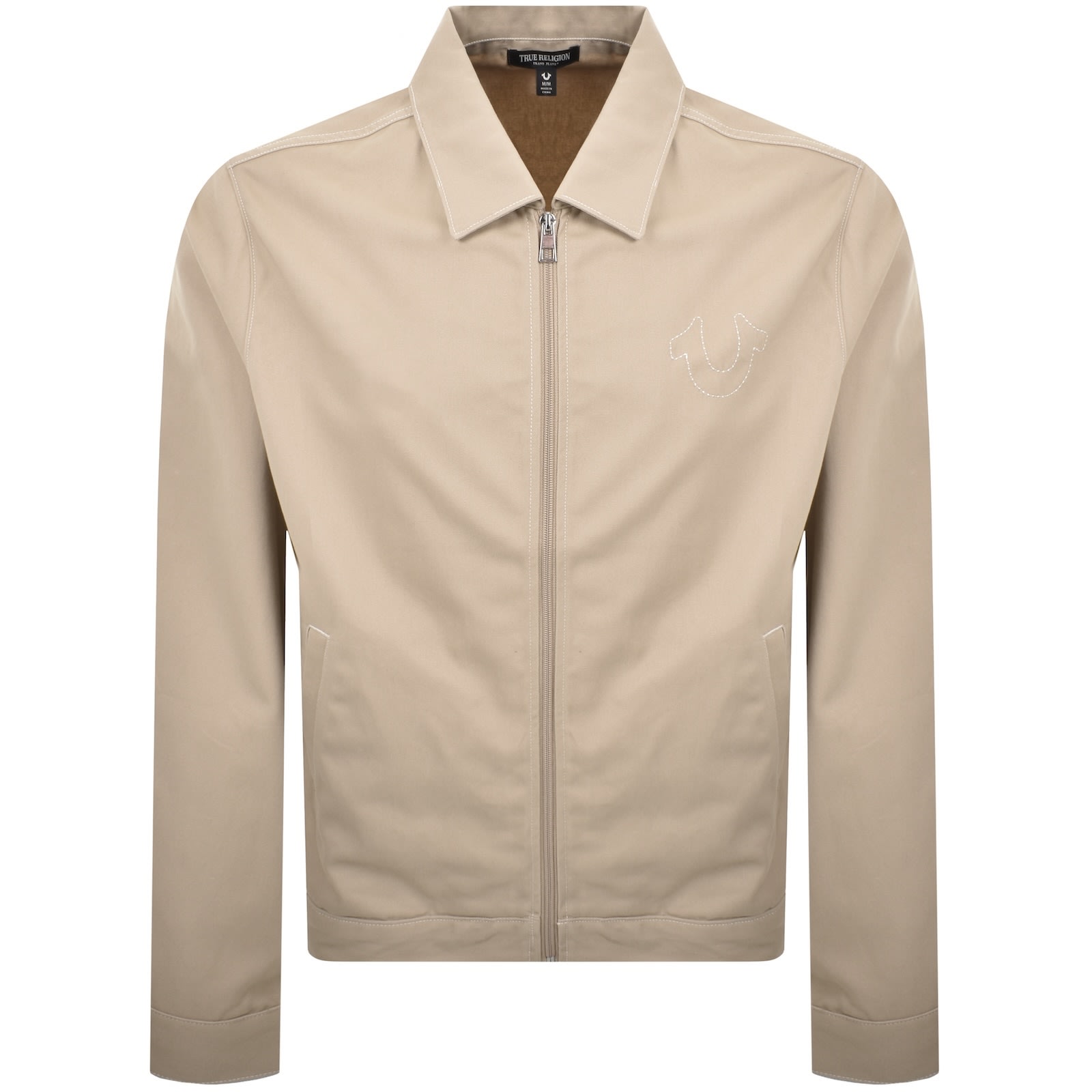 True Religion Twill Bomber Jacket Beige