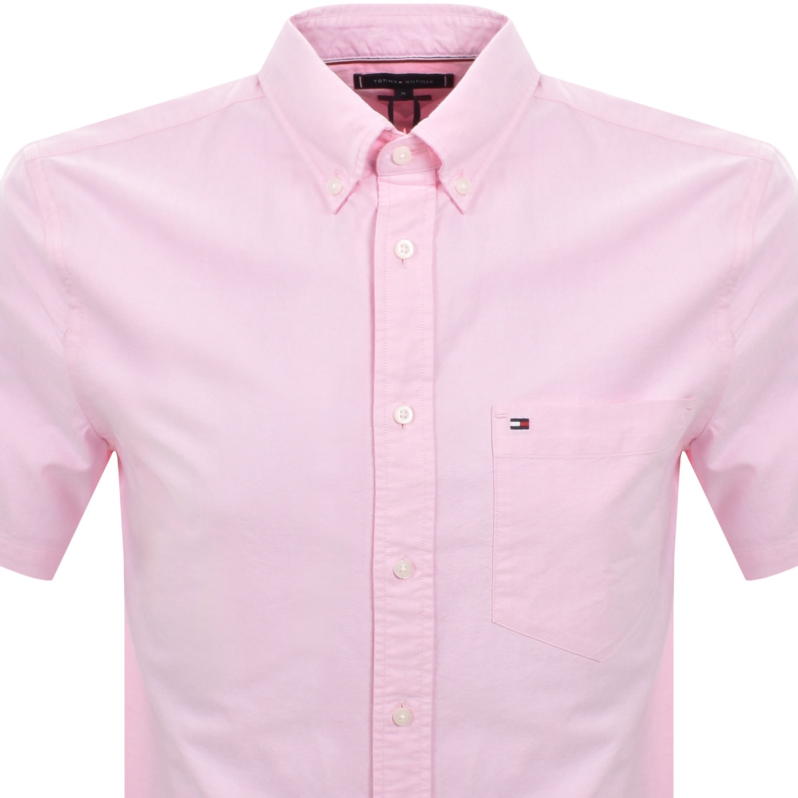 Tommy Hilfiger Flex Poplin Solid Short Sleeve Mens Shirt