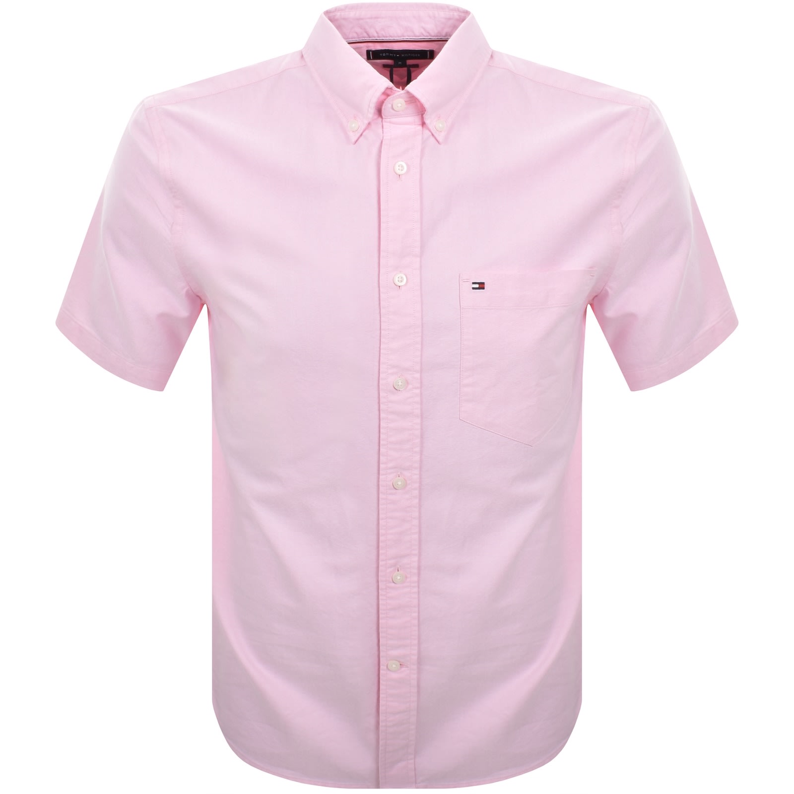 Tommy Hilfiger Flex Poplin Solid Short Sleeve Mens Shirt