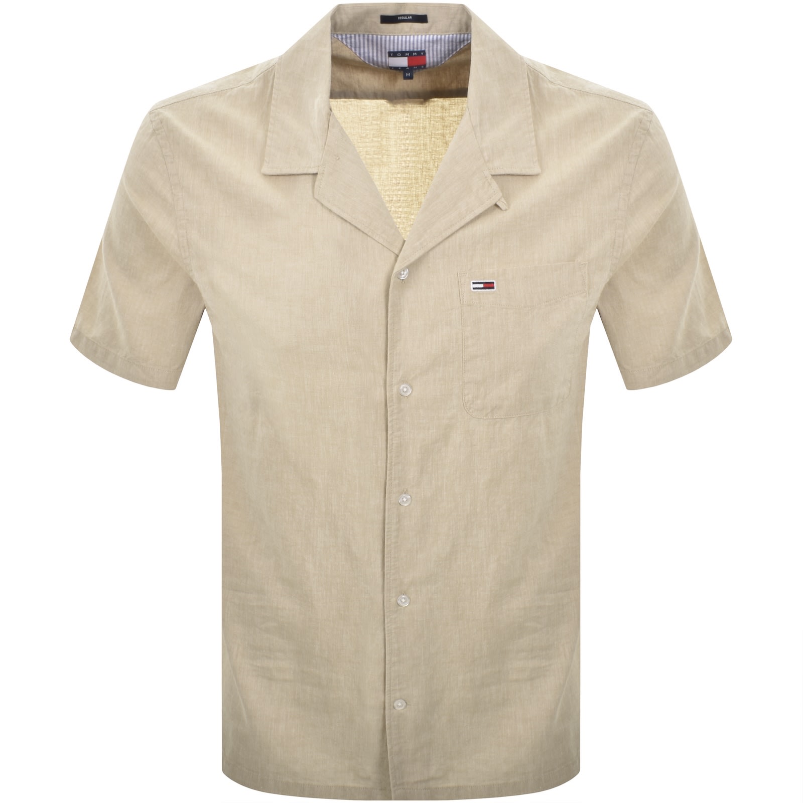Tommy Jeans Camp Shirt Beige In Neutral