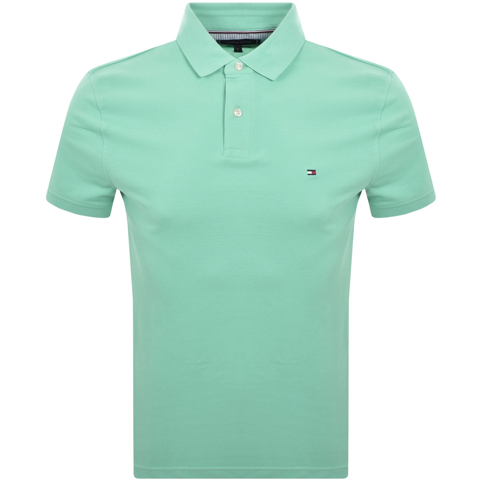Tommy Hilfiger Mint Short-sleeved Polo Shirt With Logo