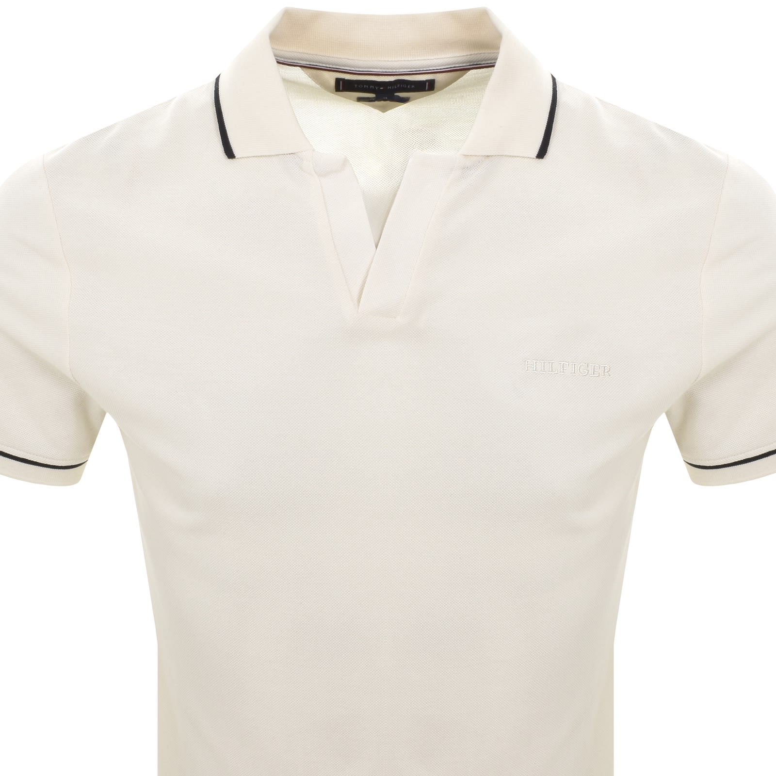 Tommy Hilfiger Open Collar Polo T Shirt Cream