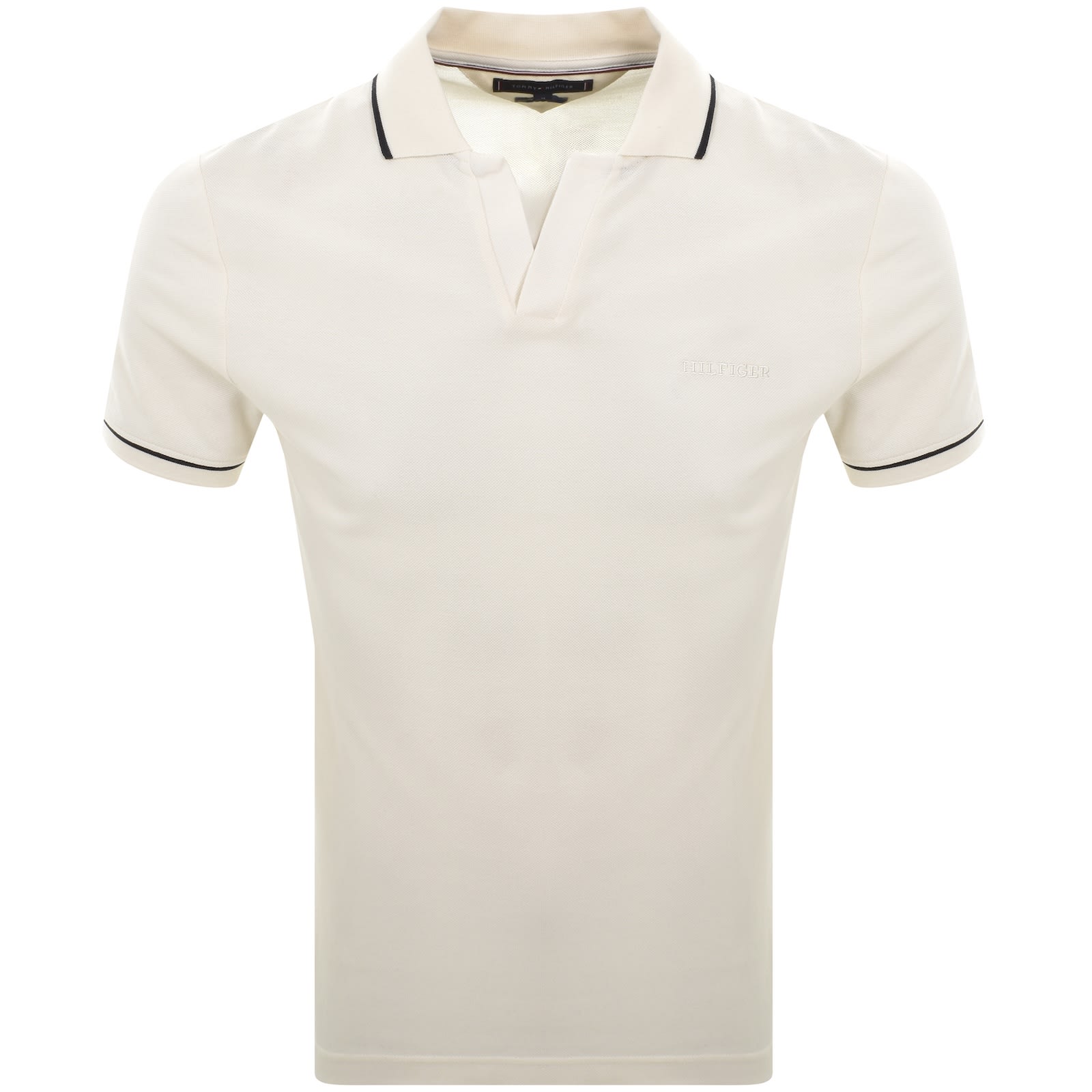 Tommy Hilfiger Open Collar Polo T Shirt Cream