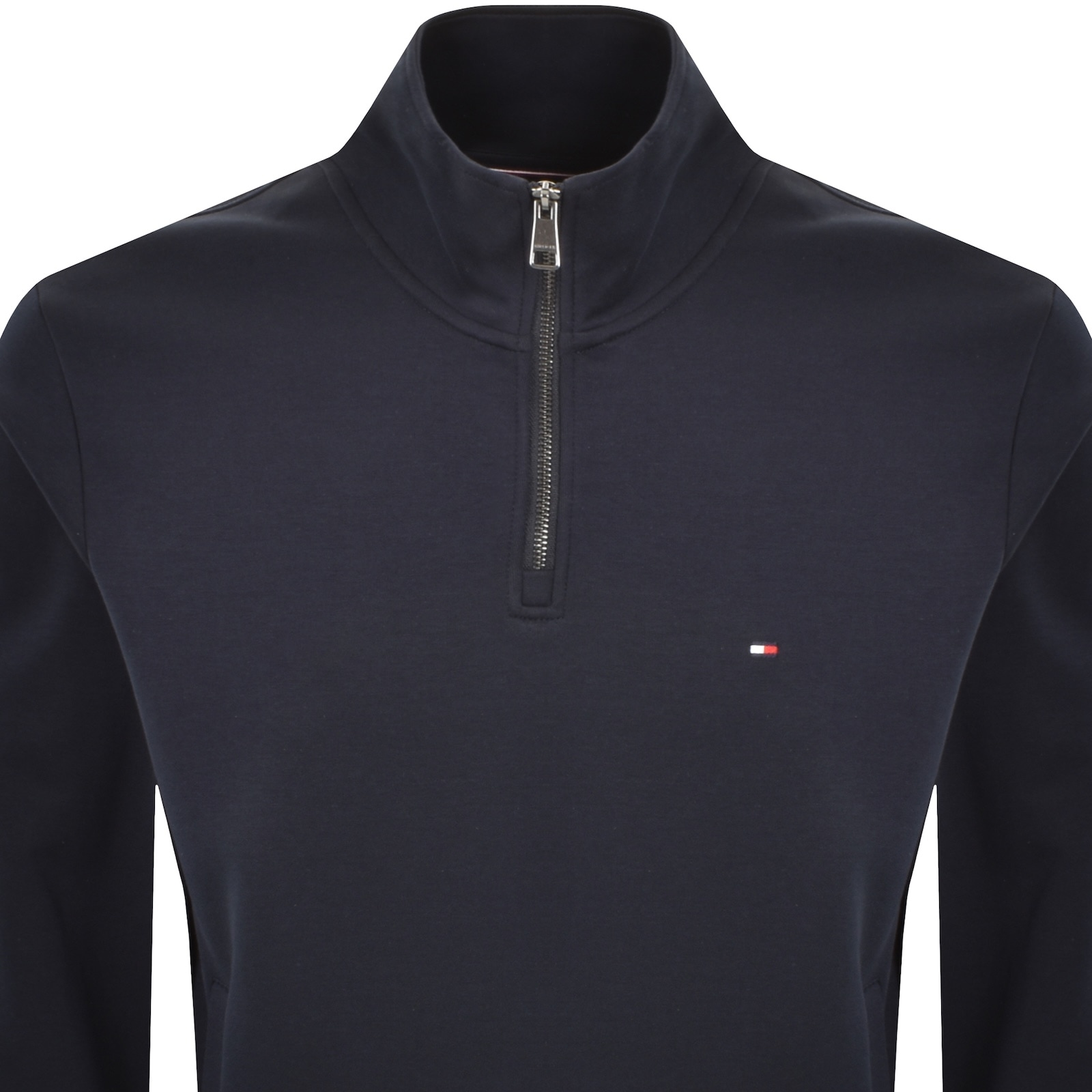 Tommy Hilfiger Logo Qz Sweatshirt Navy In Black
