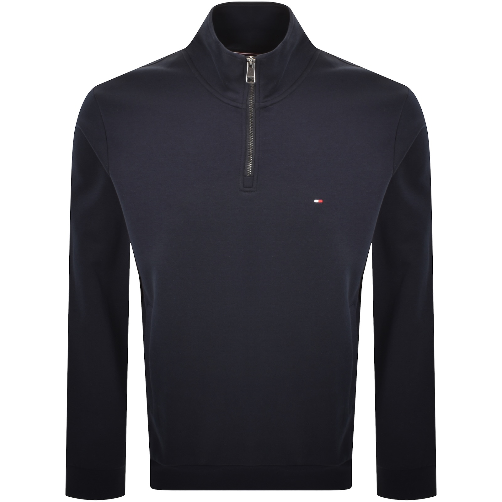 Tommy Hilfiger Logo Qz Sweatshirt Navy In Black