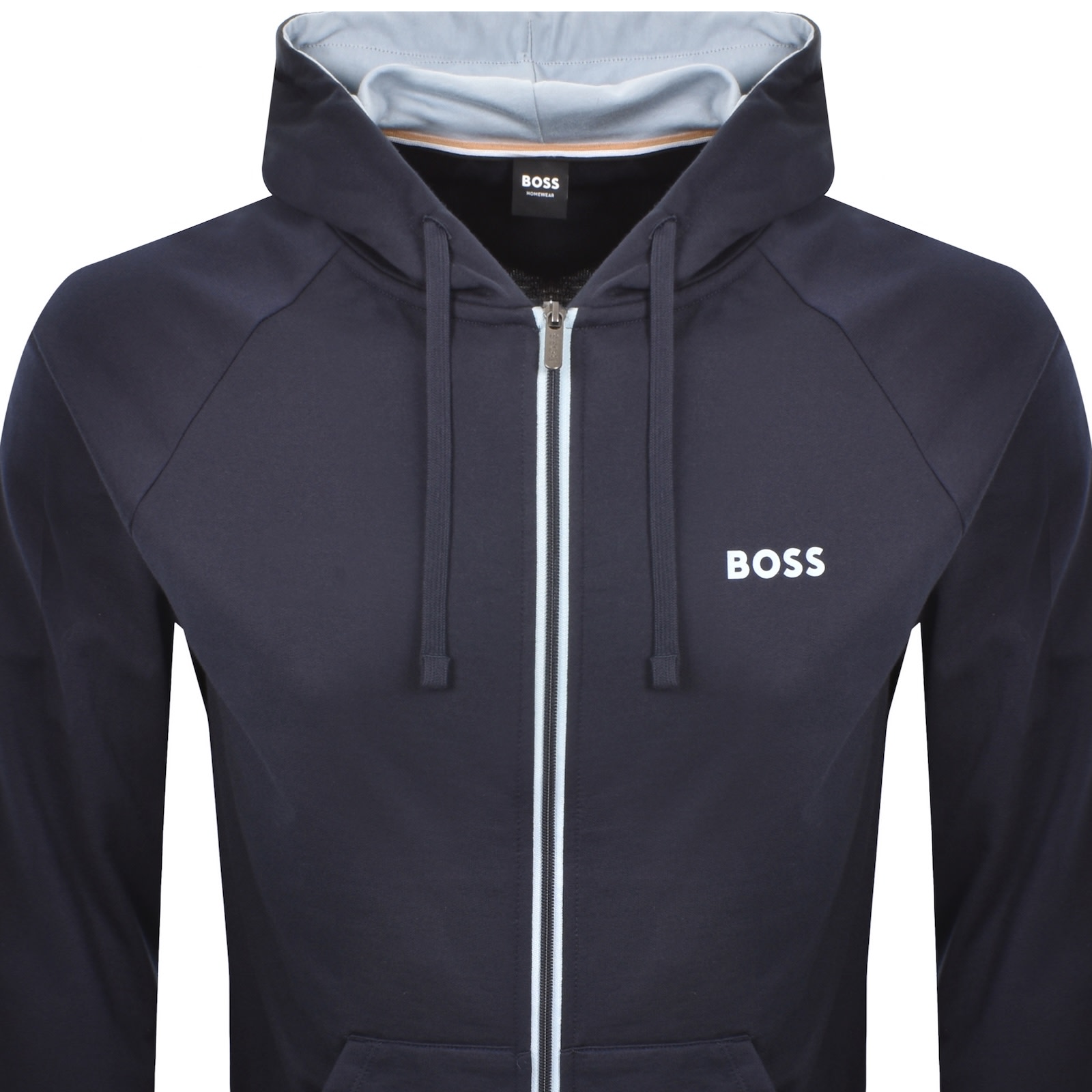 Hugo Boss Boss Lounge Authentic Hoodie Navy In Blue