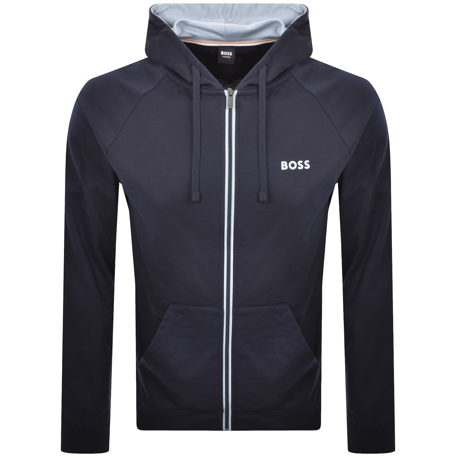 Hugo Boss Boss Lounge Authentic Hoodie Navy In Blue