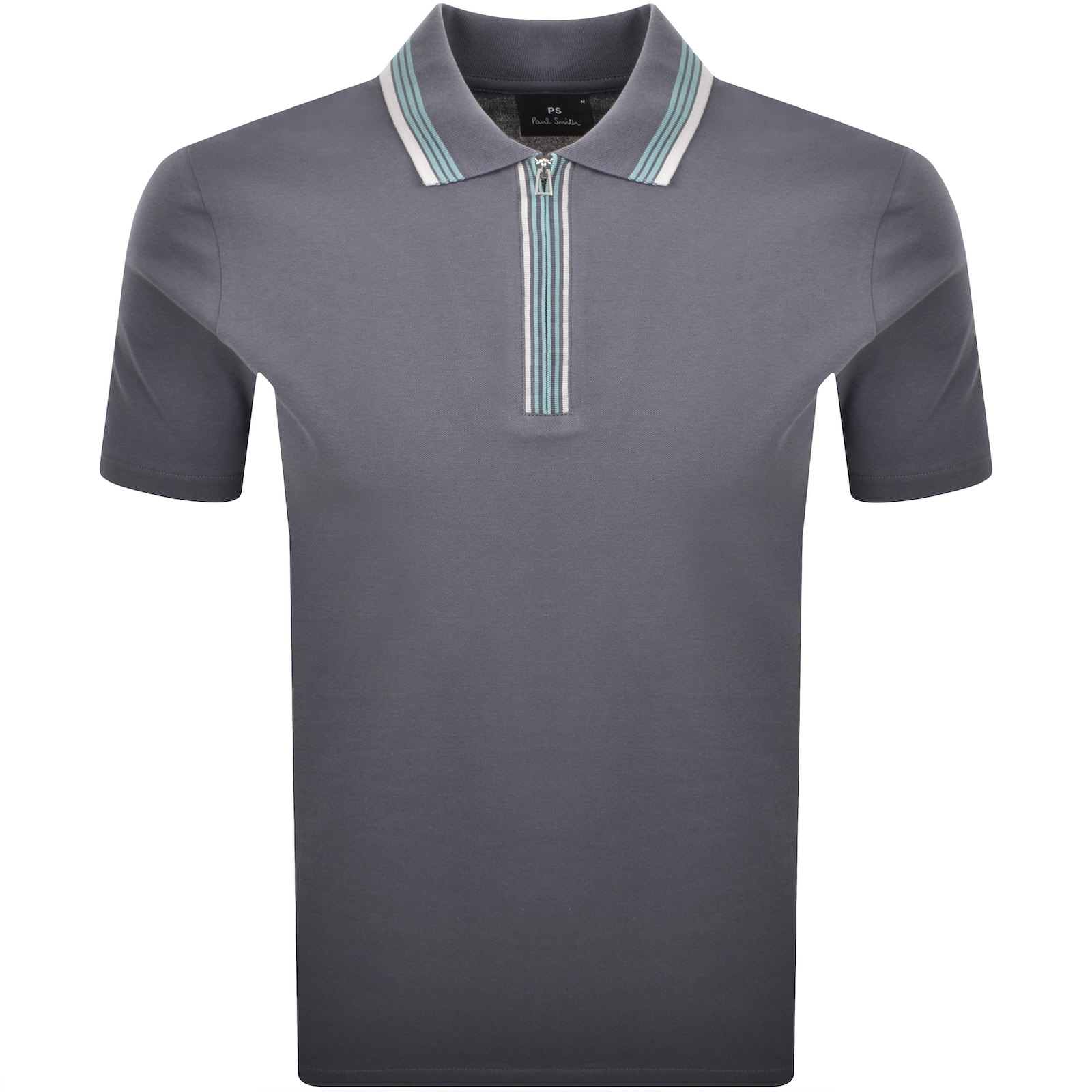 Paul Smith Half Zip Polo T Shirt Grey In Gray