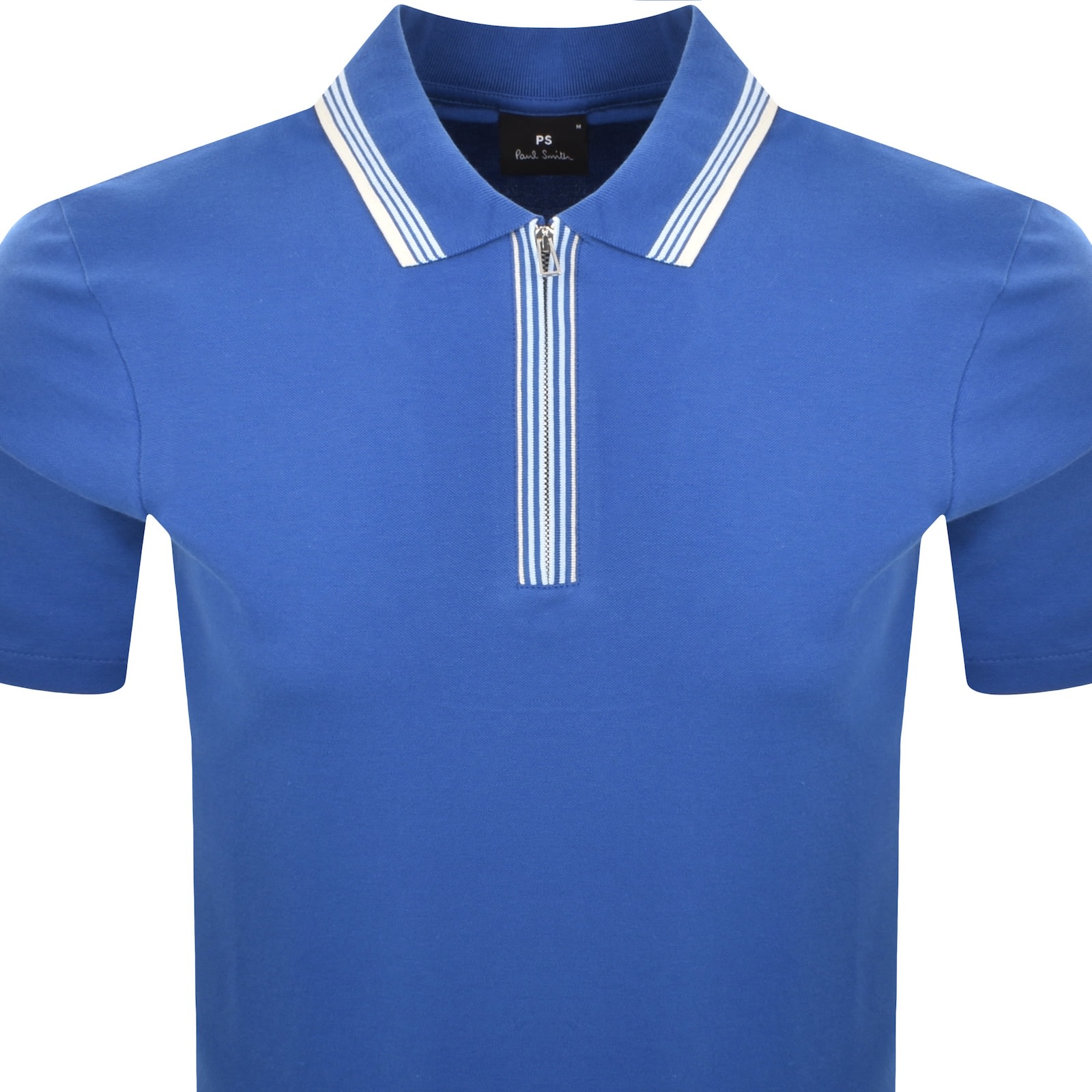Paul Smith Half Zip Polo T Shirt Blue In Blue