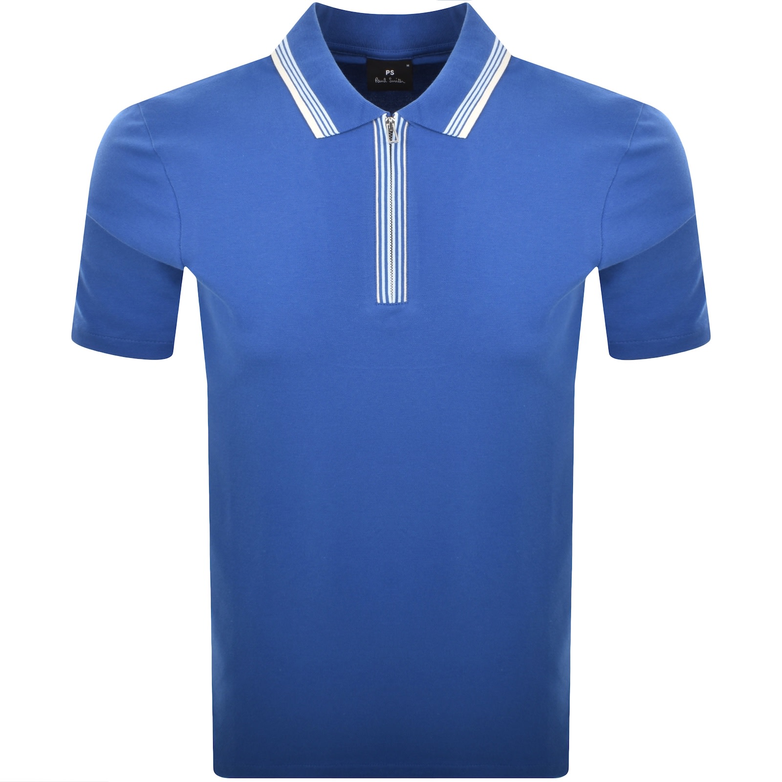 Paul Smith Half Zip Polo T Shirt Blue In Blue