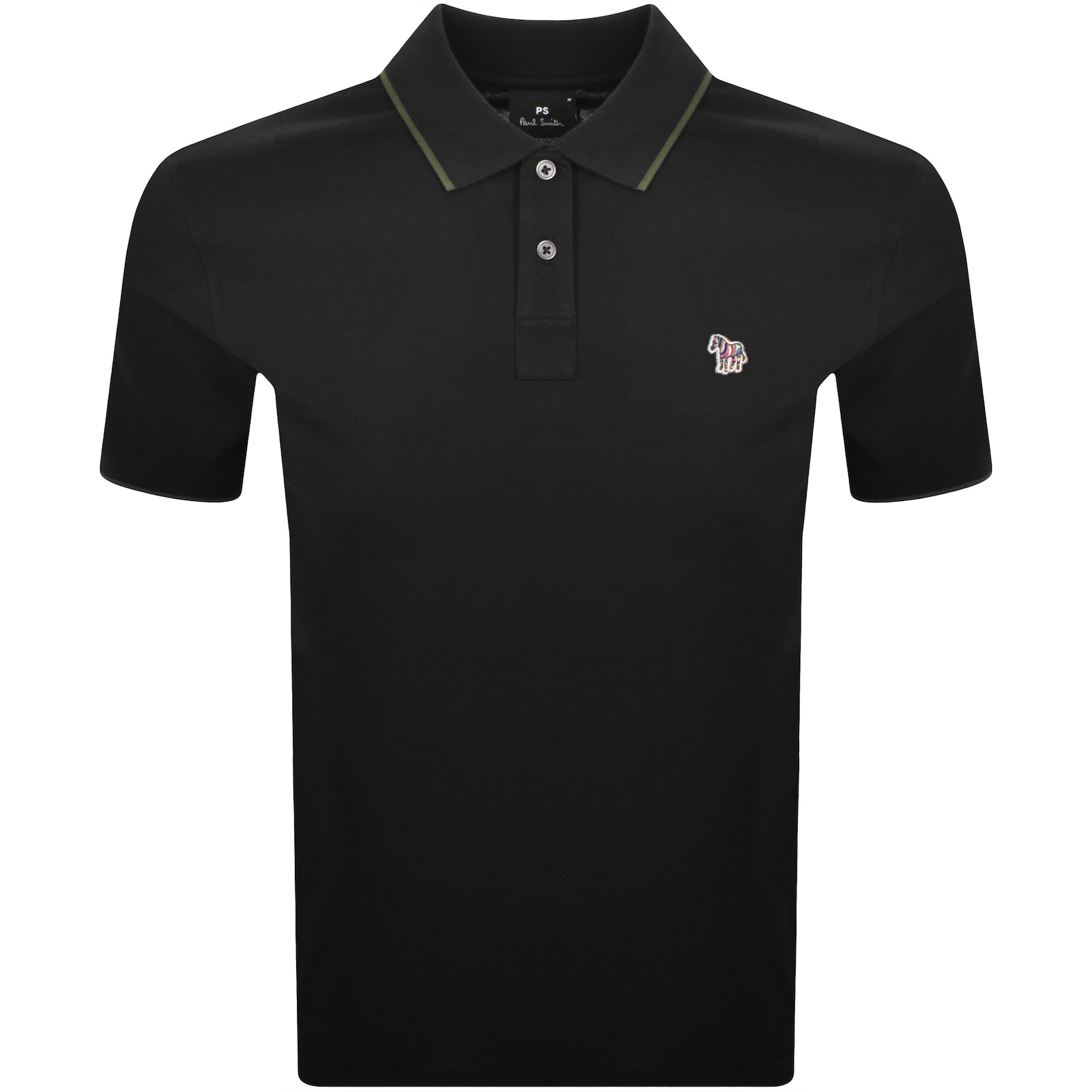 Paul Smith Logo Badge Polo T Shirt Black In Black