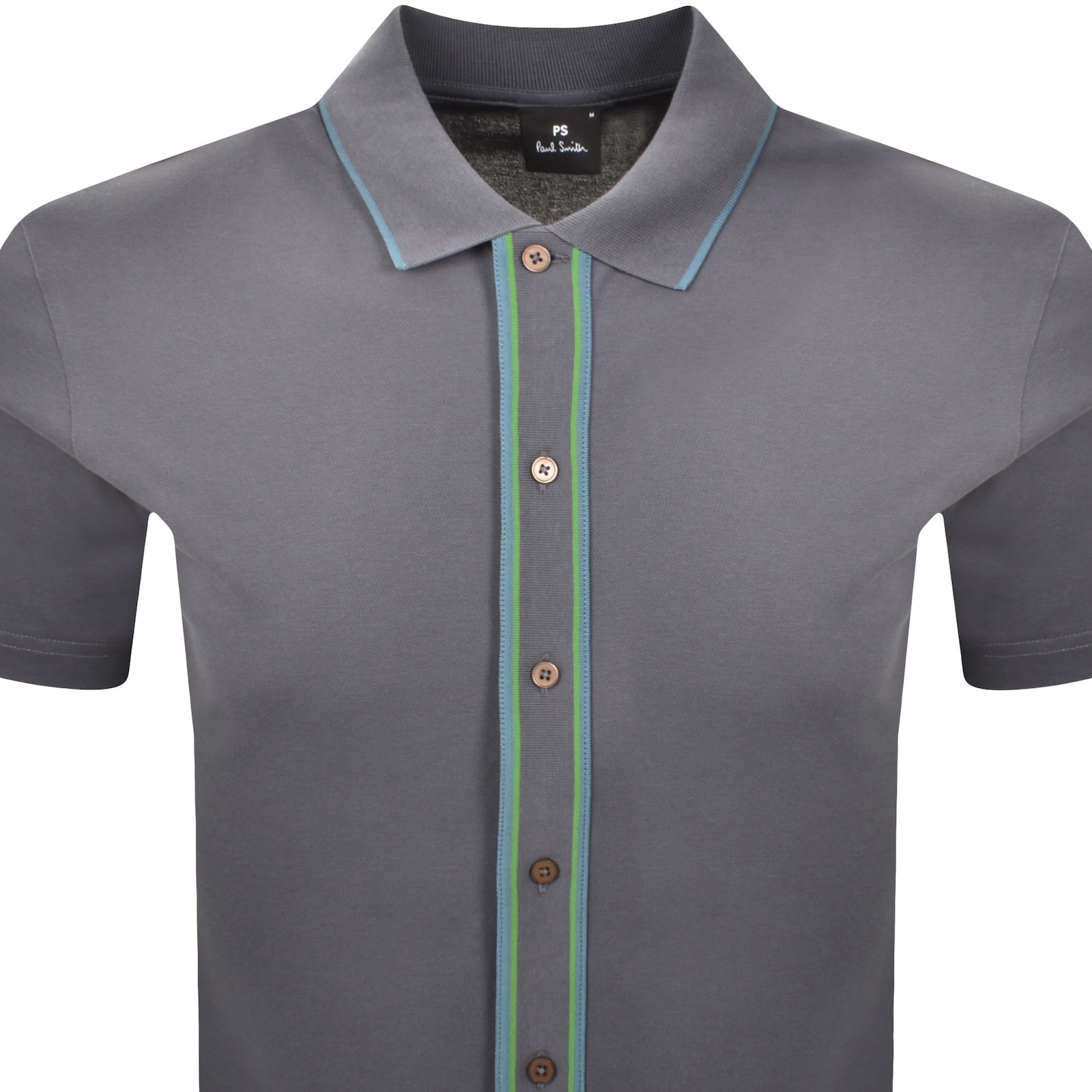 Paul Smith Button Front Polo T Shirt Grey In Gray