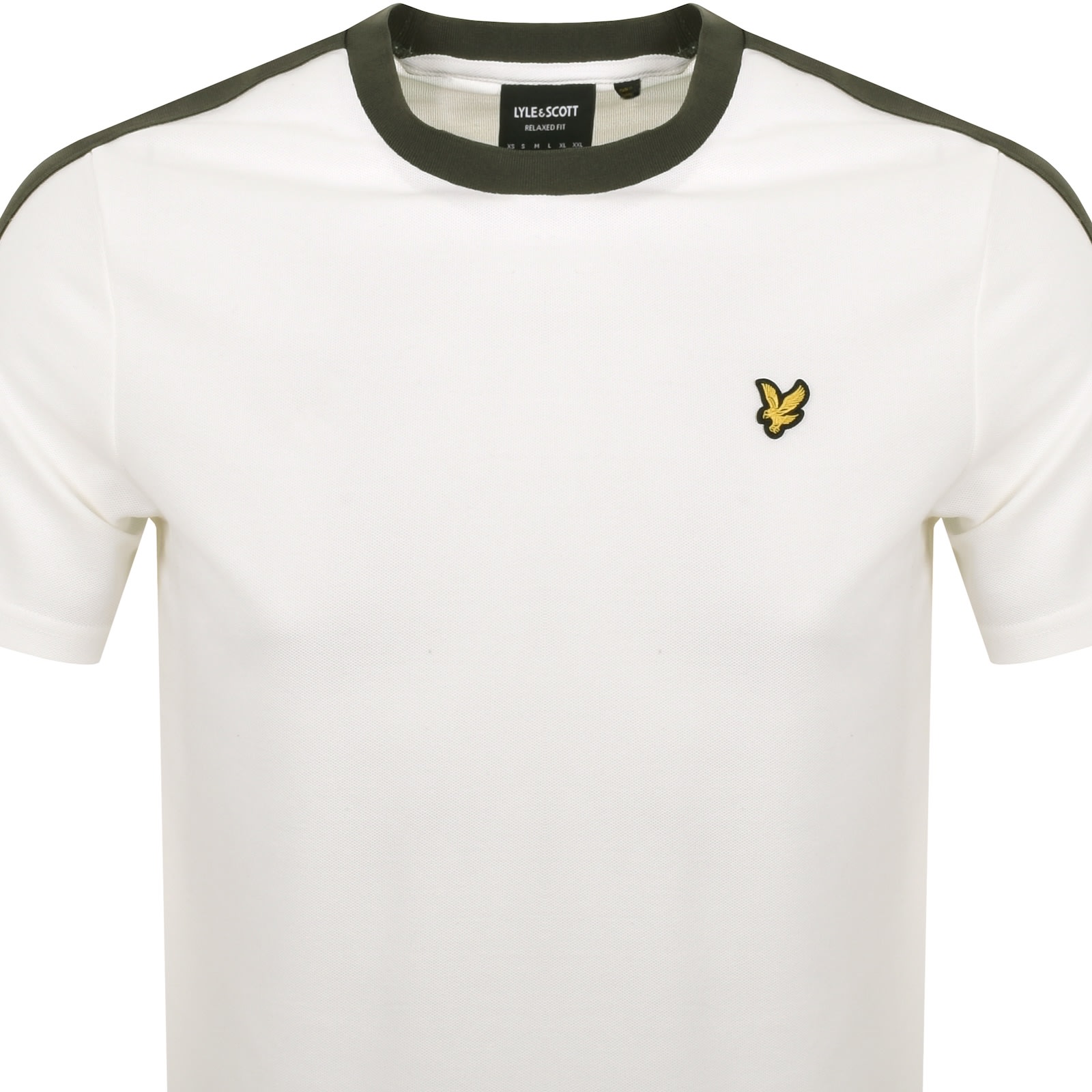 Lyle & Scott Lyle And Scott Contrast Taped T Shirt Off White In White