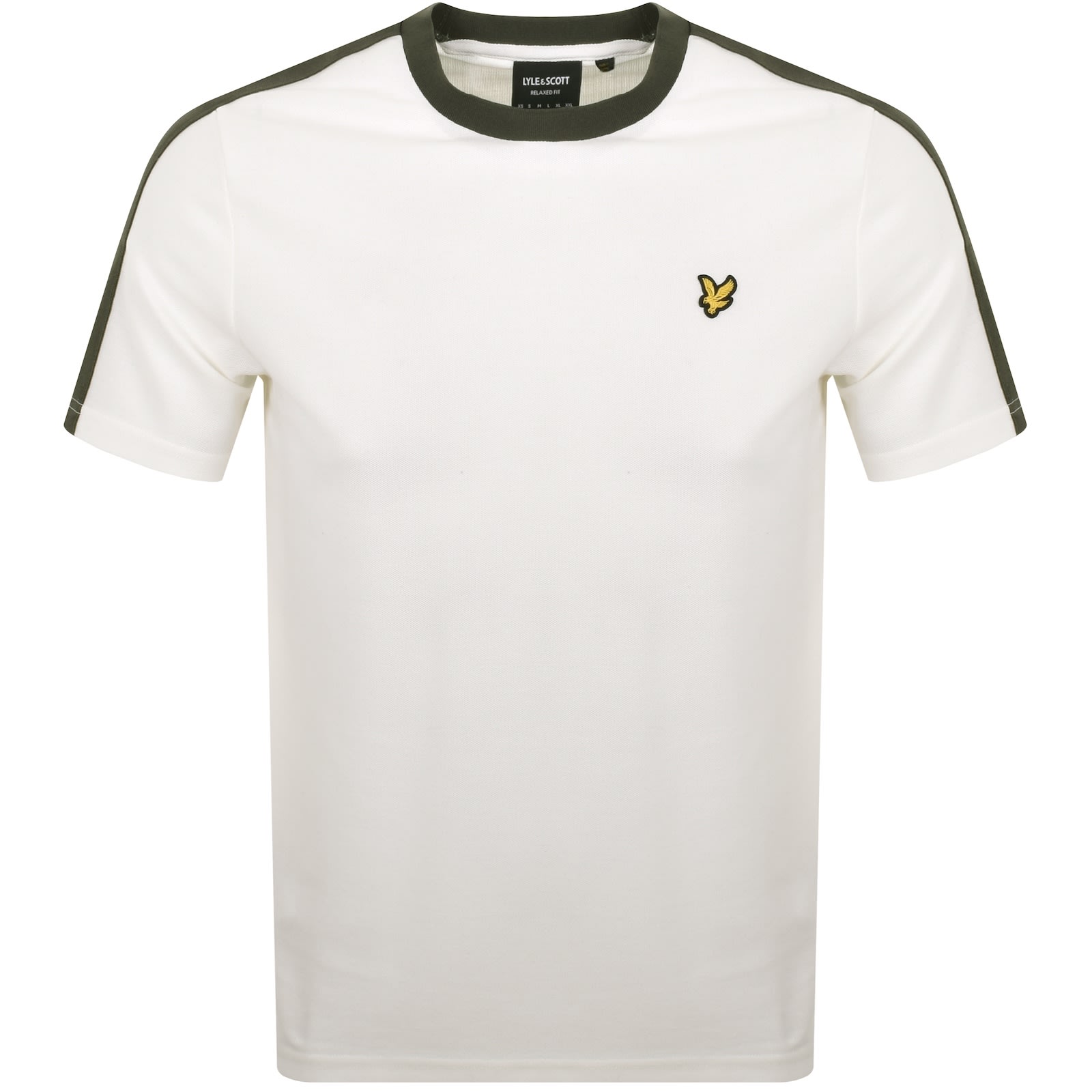 Lyle & Scott Lyle And Scott Contrast Taped T Shirt Off White In White
