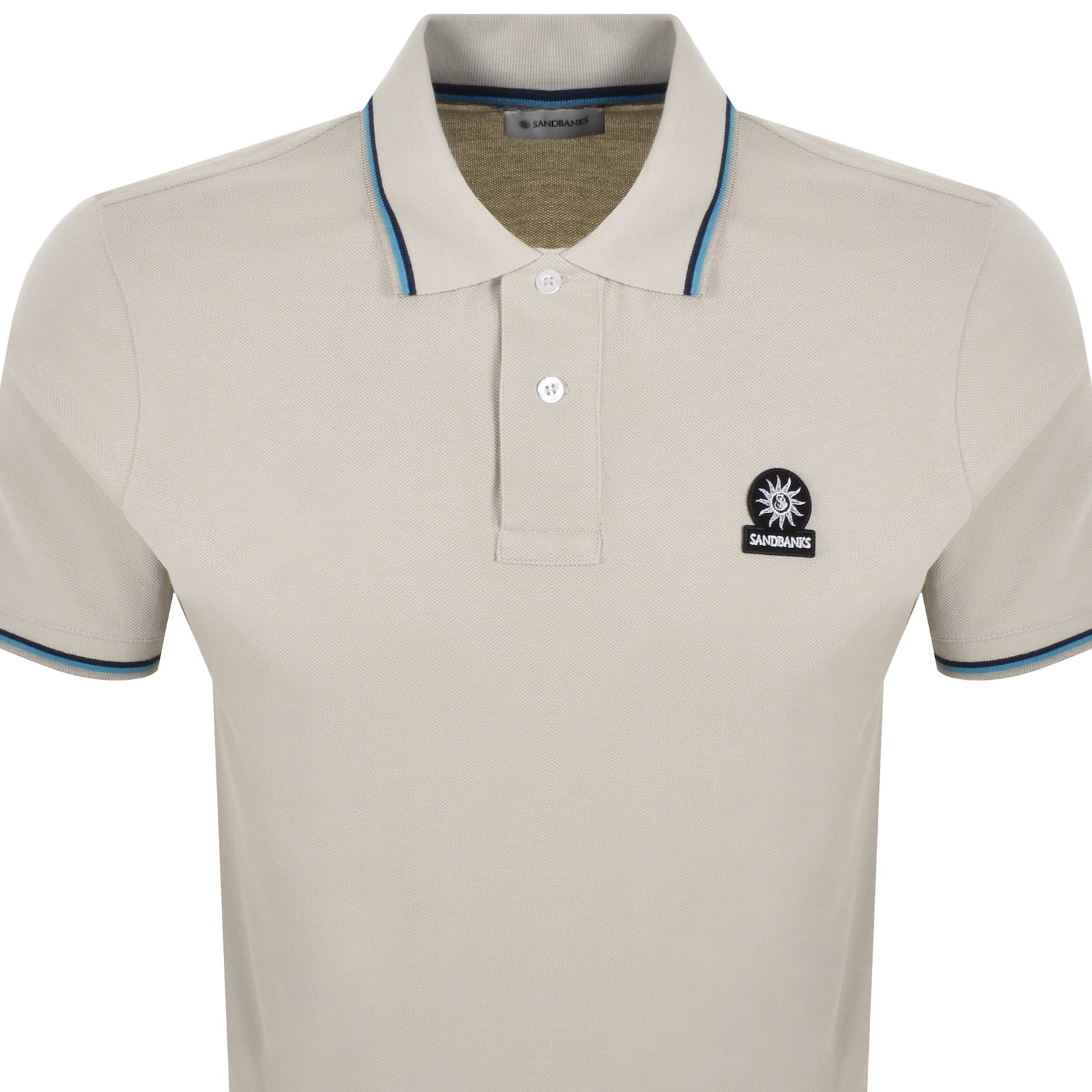Sandbanks Badge Logo Polo T Shirt Stone In Gold