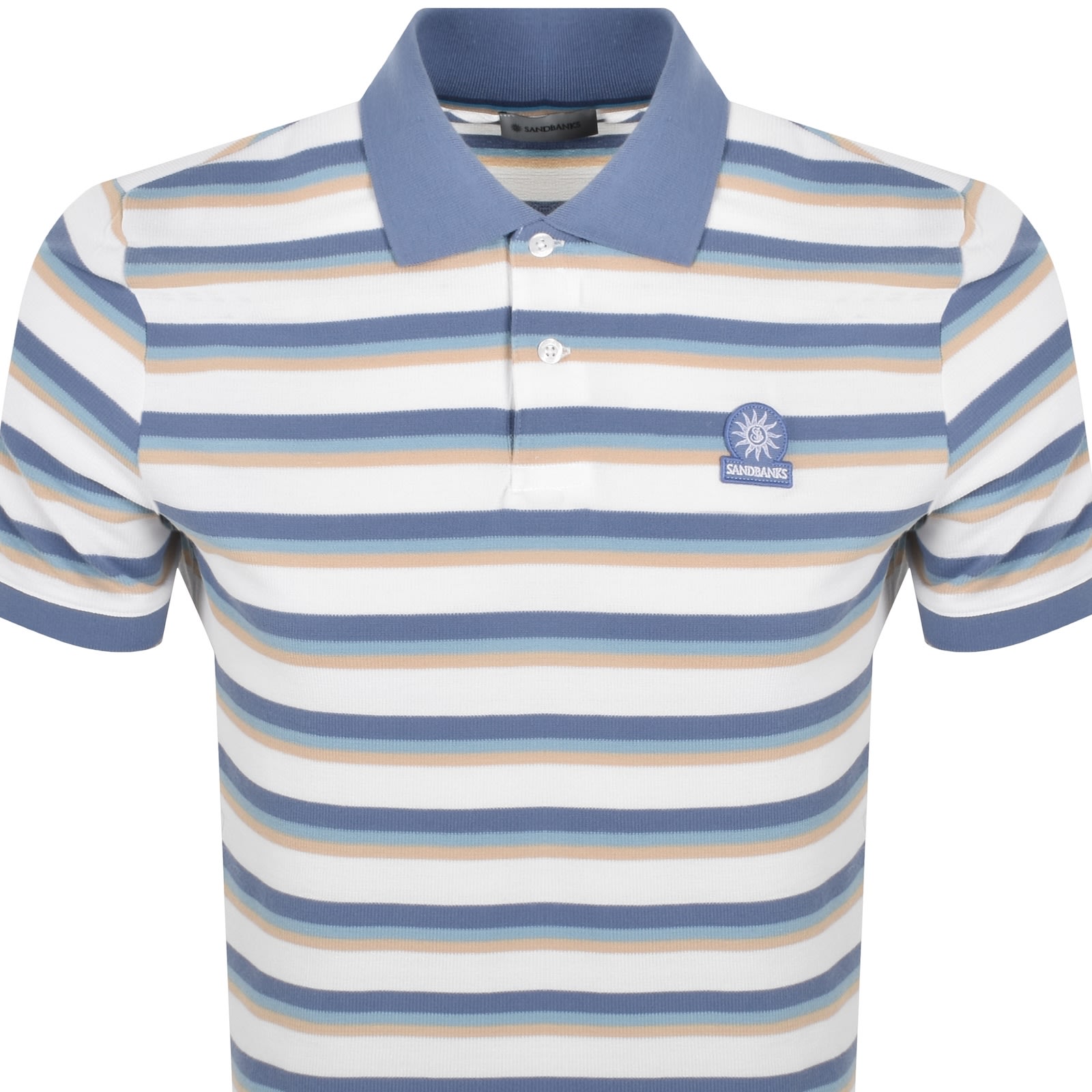 Sandbanks Tricolour Fade Stripe Polo T Shirt Multi In Blue