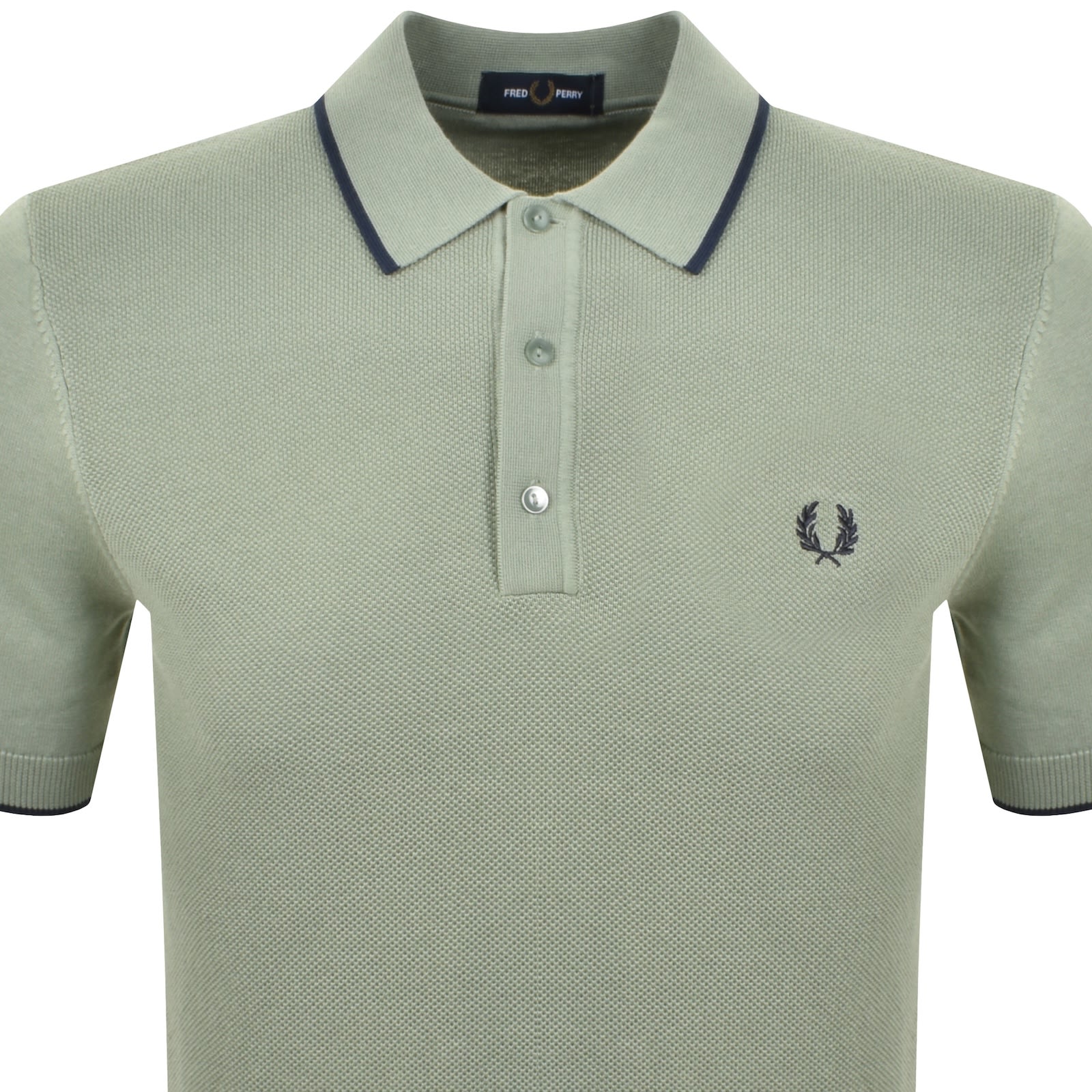 Fred Perry Short Sleeve Pique Stitch Knitted Polo Shirt Bayleaf In Multi