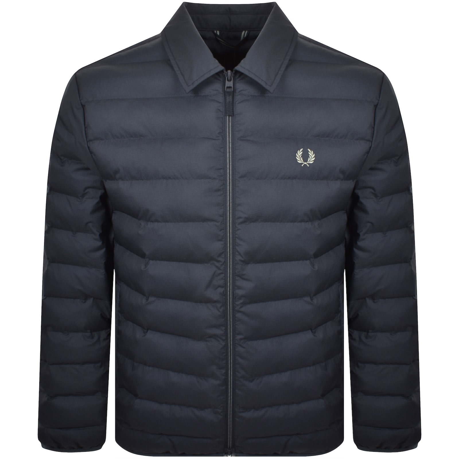Fred Perry Collared Insulated Jacket Dark Airforce In Blue