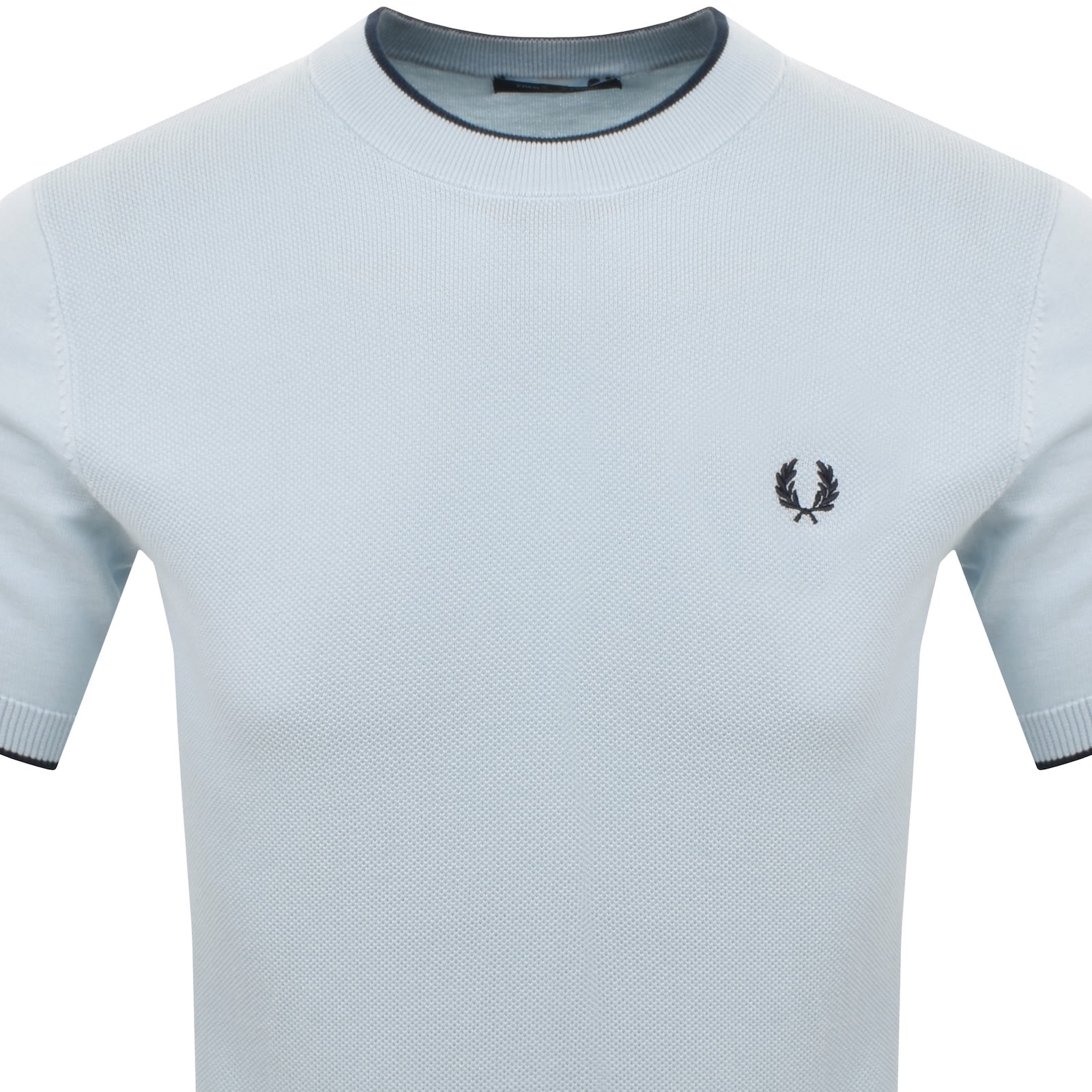 Fred Perry Pique Stitch Knit T Shirt Blue In Blue