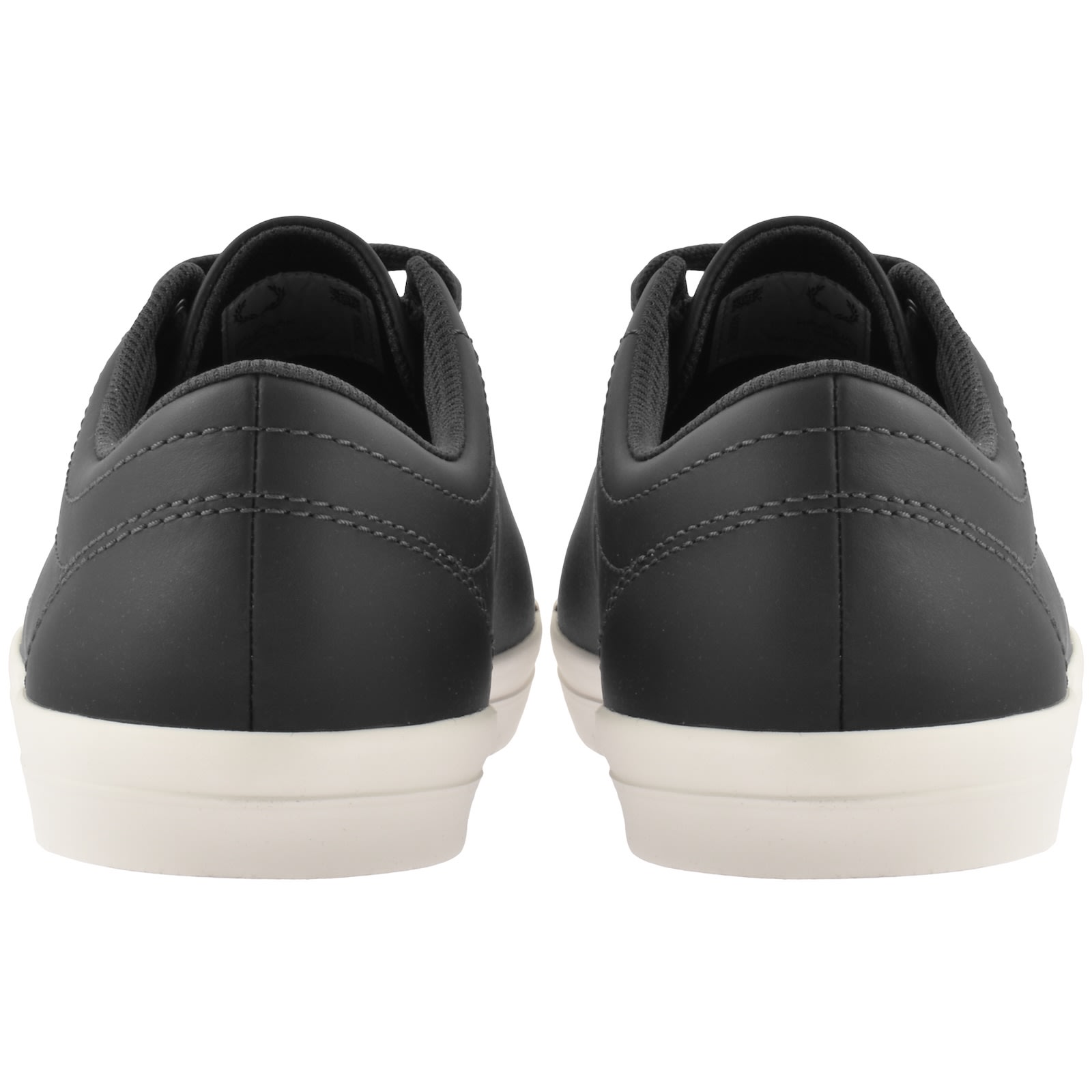 Fred Perry Baseline Leather Trainers Grey In Black