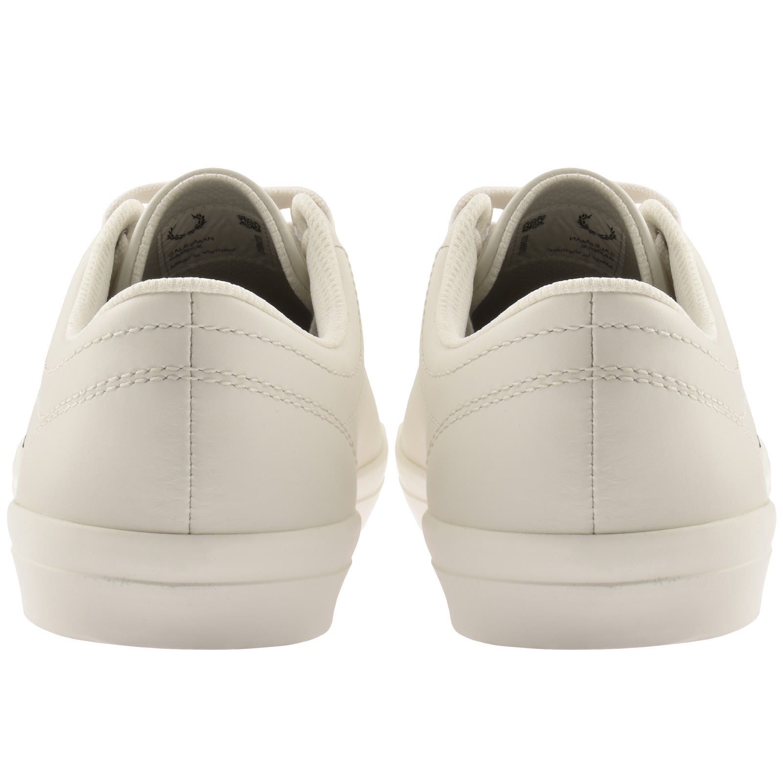 Fred Perry Baseline Leather Trainers Ecru In White