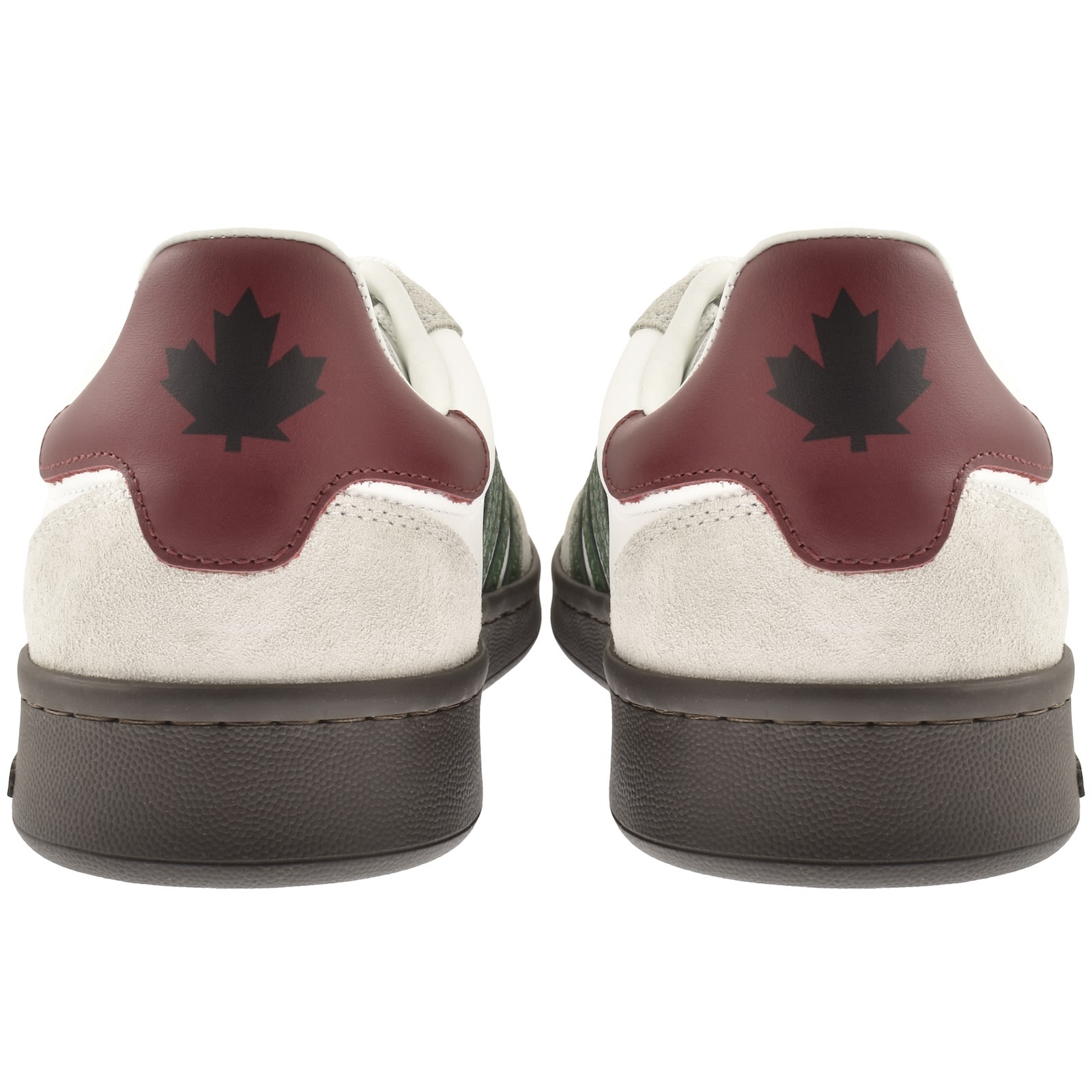 Dsquared2 White Leather Sneakers With Side Stripe Detailing In Multi