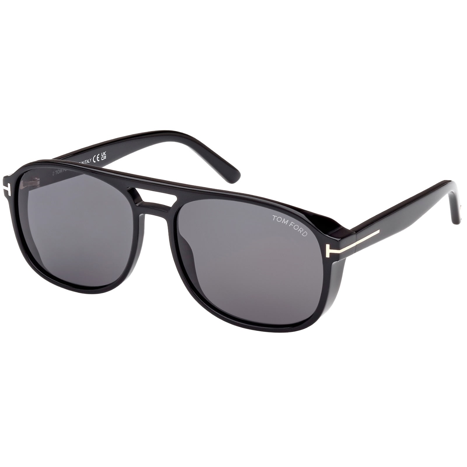 Tom Ford Rosco Aviator Acetate Sunglasses In Black Smoke