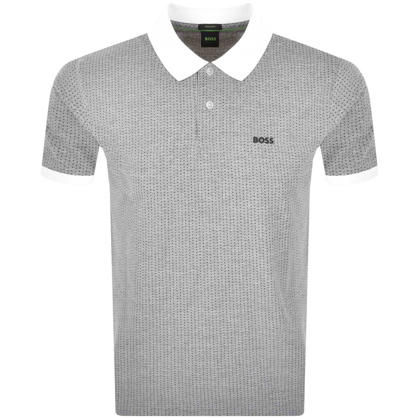 Boss Athleisure Boss Dot Print Polo T Shirt Light Grey In Gray